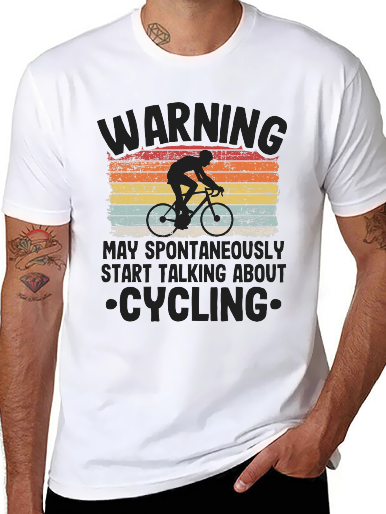 Warning: May Spontaneously Start Talking Cycling T-Shirt