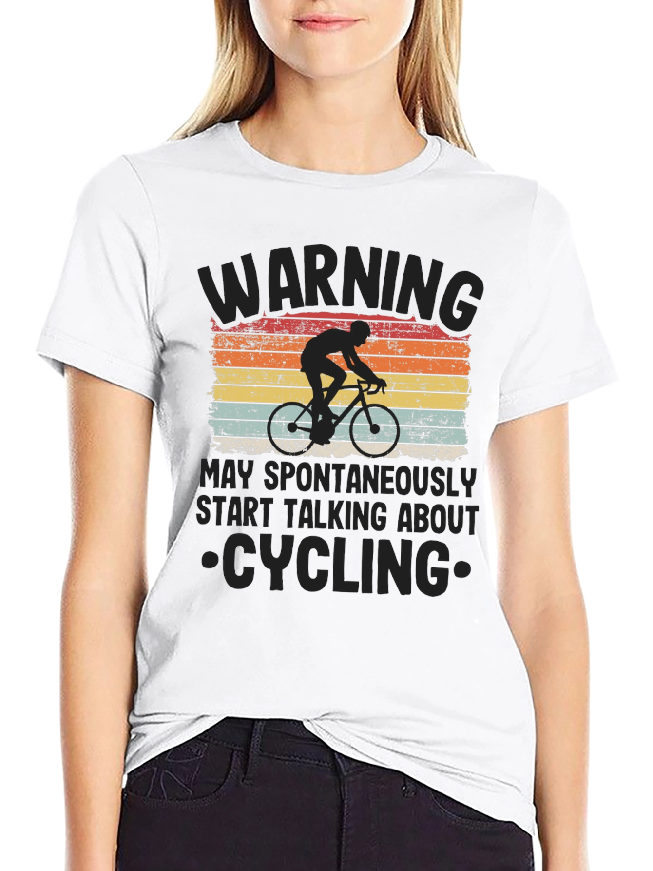 Warning: May Spontaneously Start Talking Cycling T-Shirt