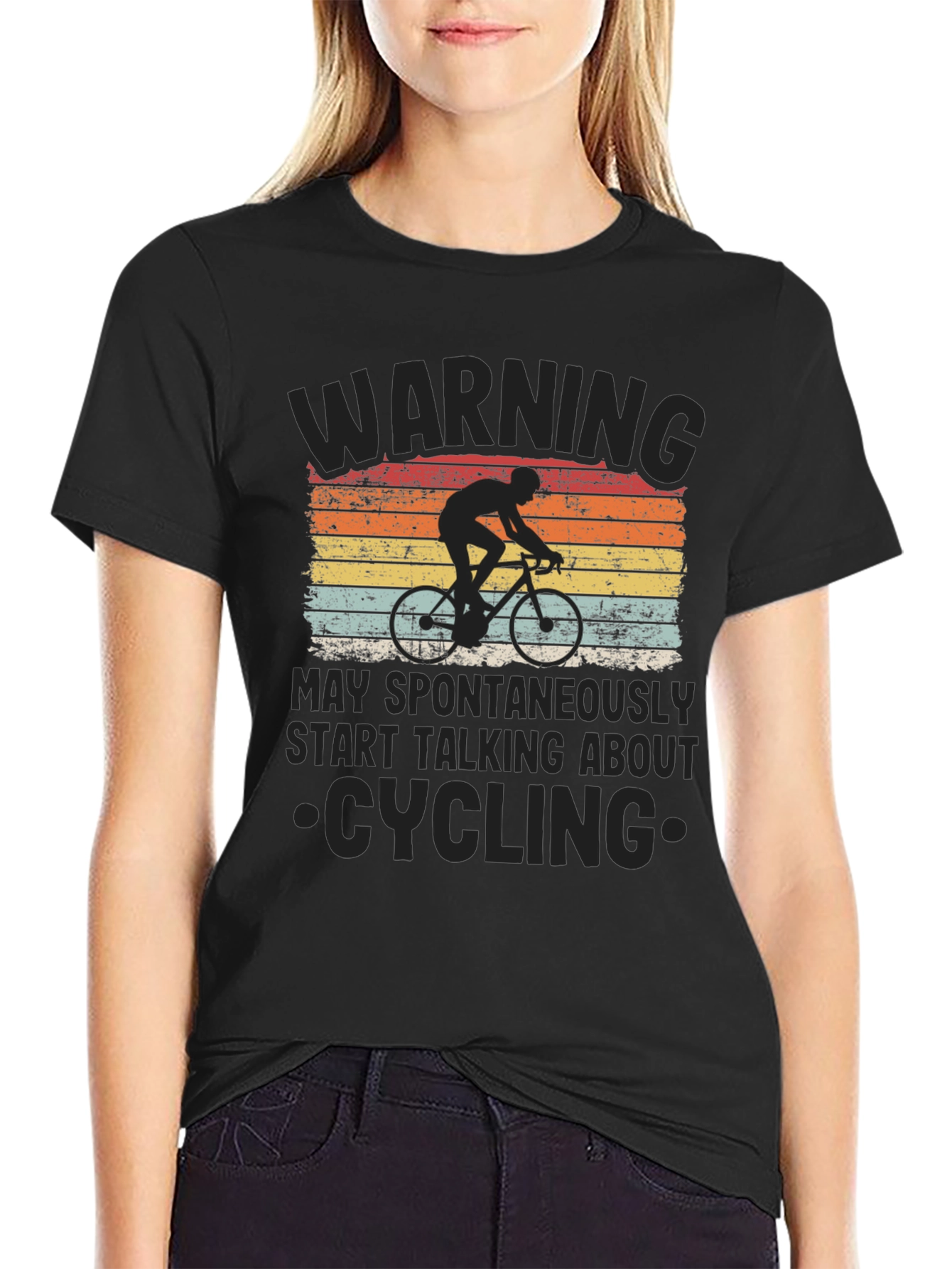 Warning: May Spontaneously Start Talking Cycling T-Shirt