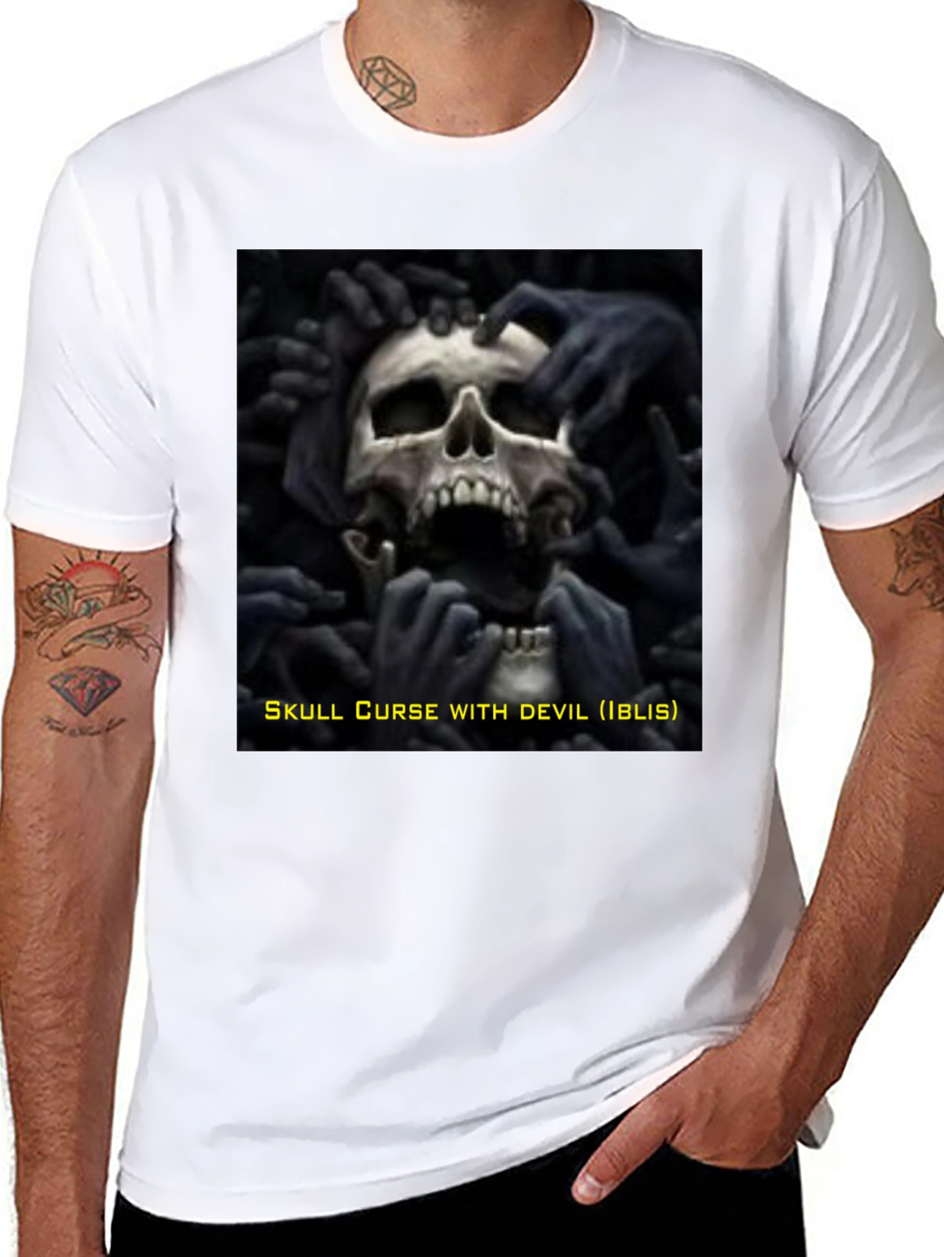 Skull Curse Devil Black Graphic Tee