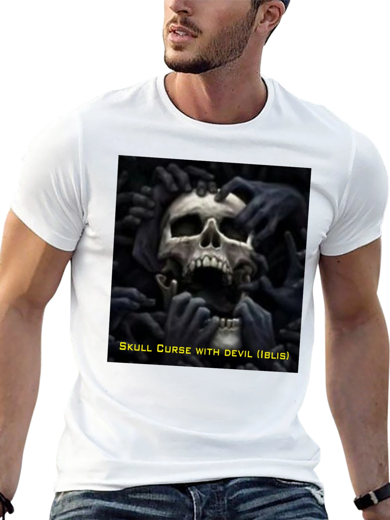 Skull Curse Devil Black Graphic Tee