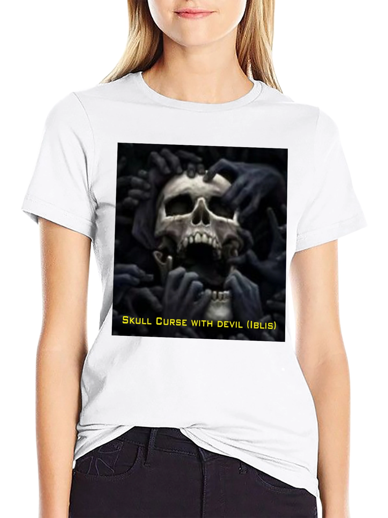 Skull Curse Devil Black Graphic Tee
