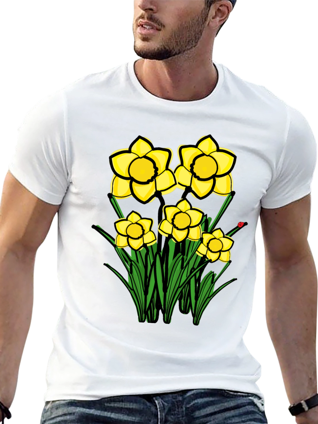 Daffodil Graphic Black T-Shirt