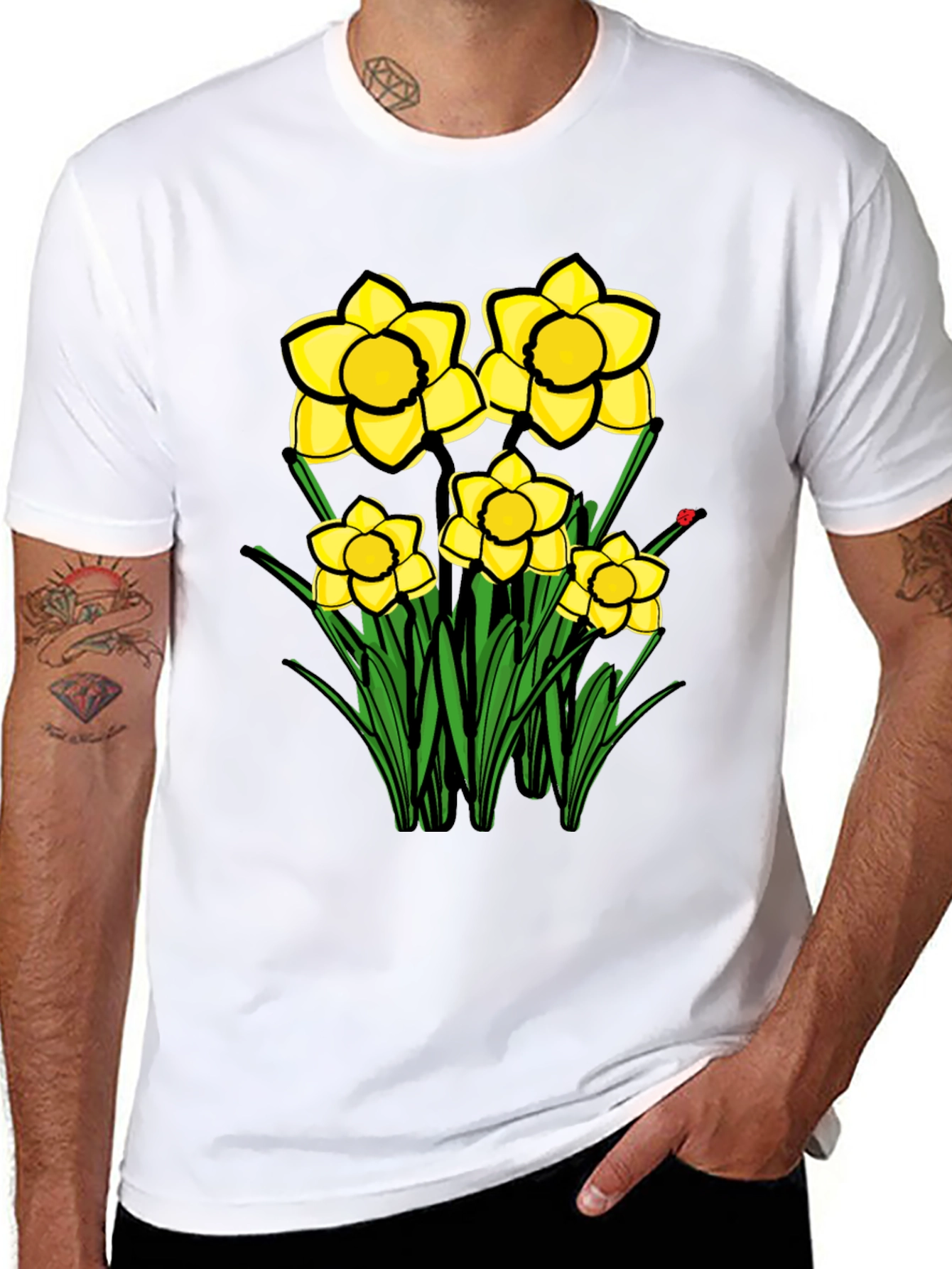 Daffodil Graphic Black T-Shirt