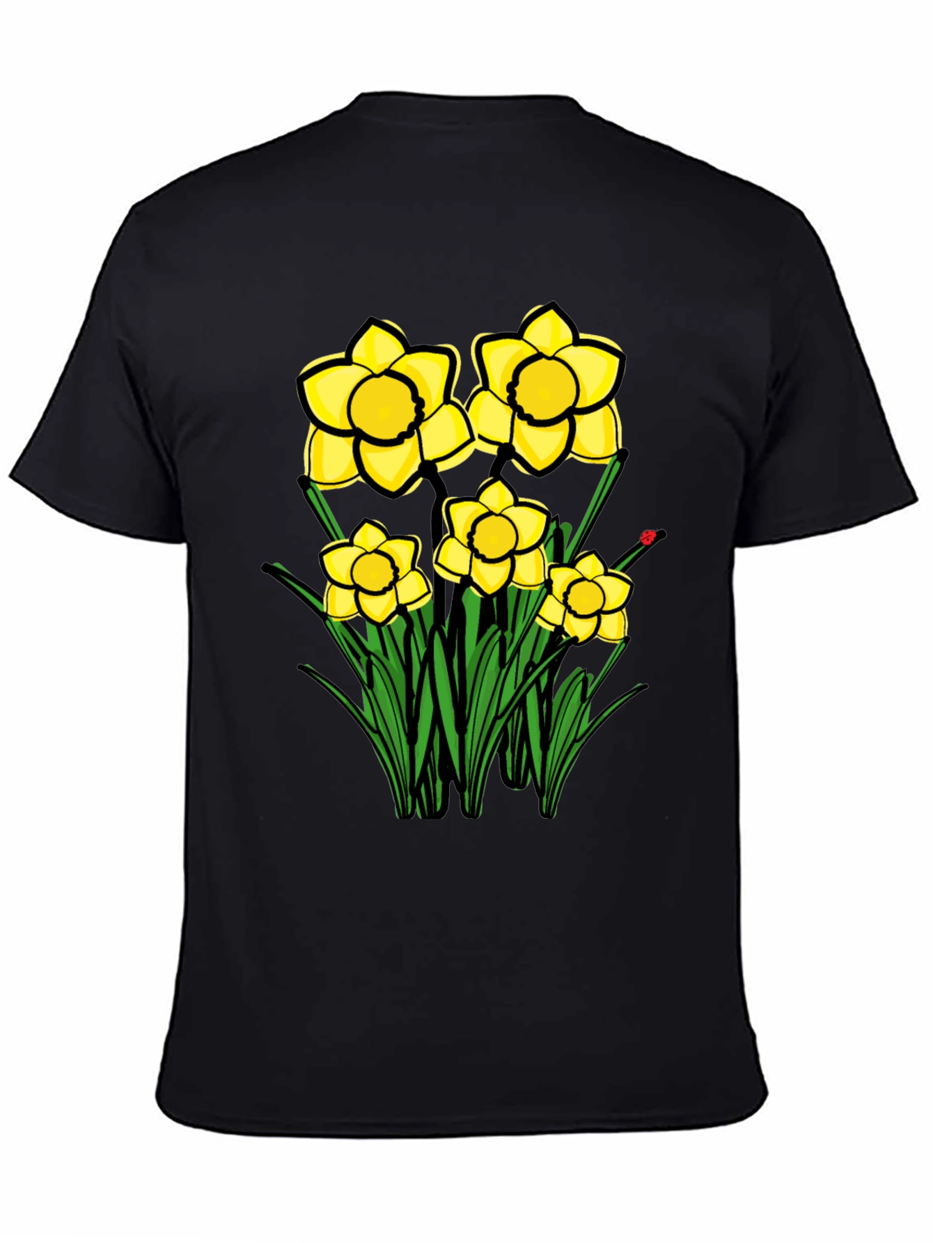 Daffodil Graphic Black T-Shirt