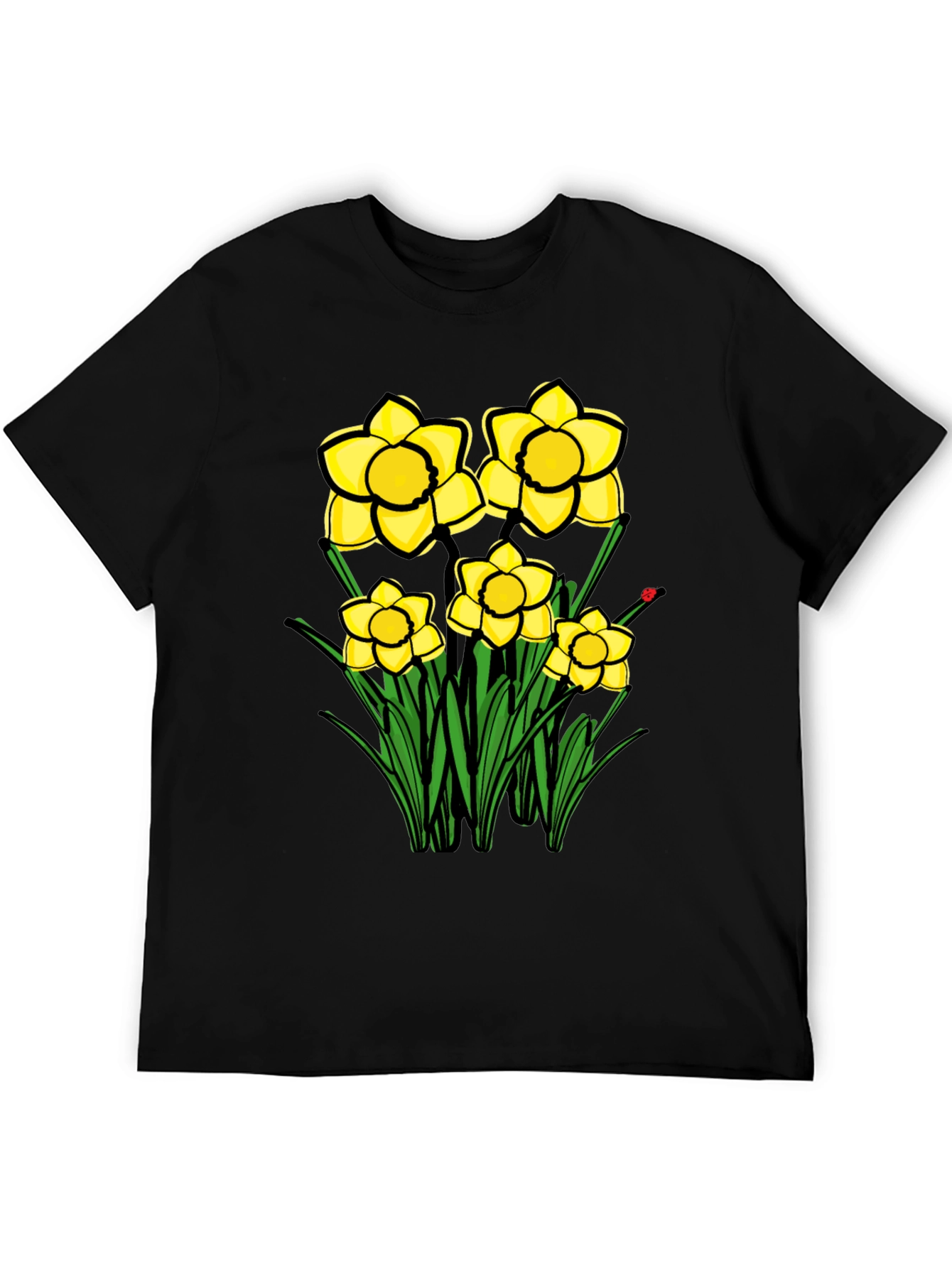 Daffodil Graphic Black T-Shirt