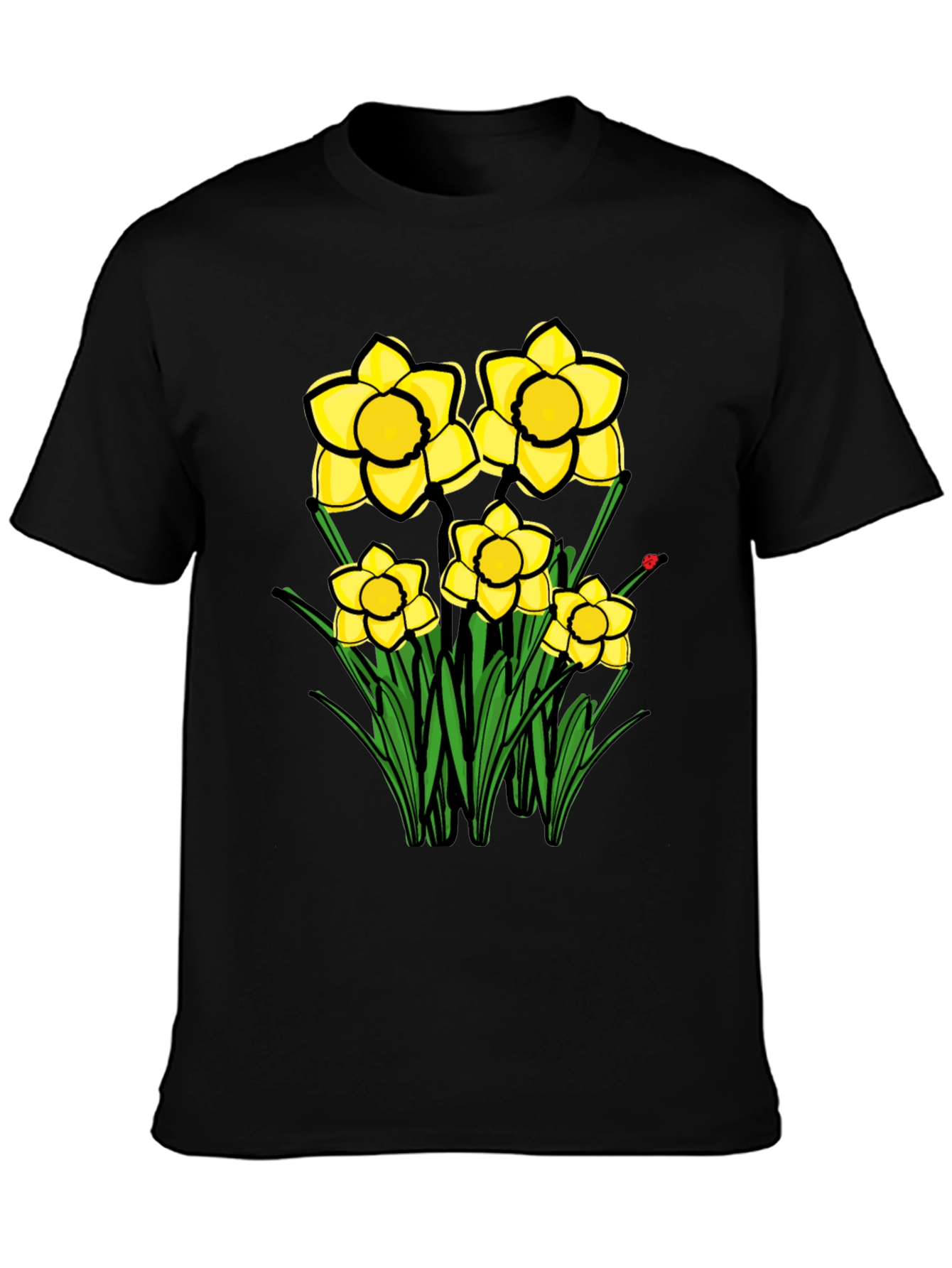 Daffodil Graphic Black T-Shirt