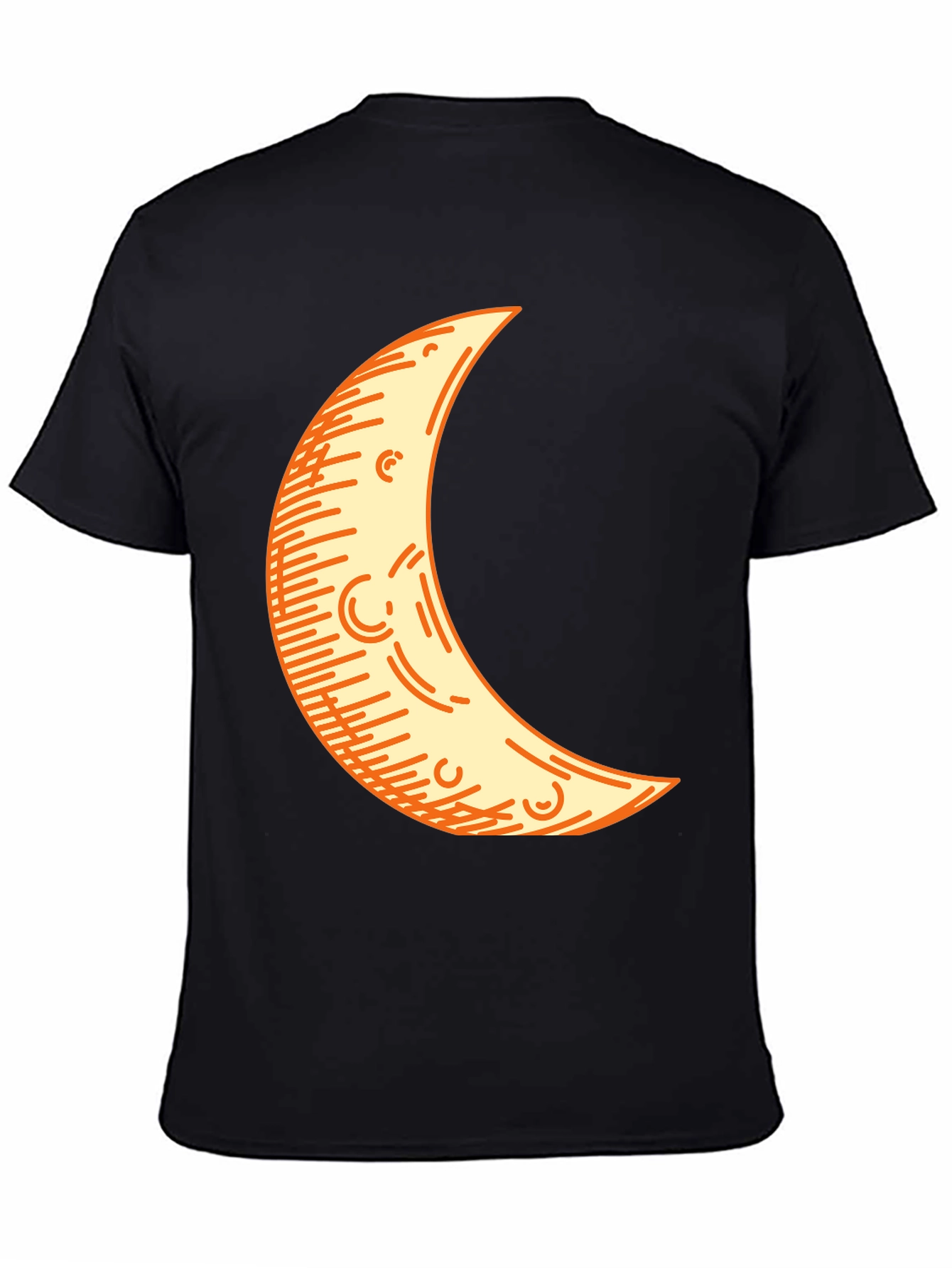 Crescent Moon Graphic Tee - Black Cotton Blend Shirt
