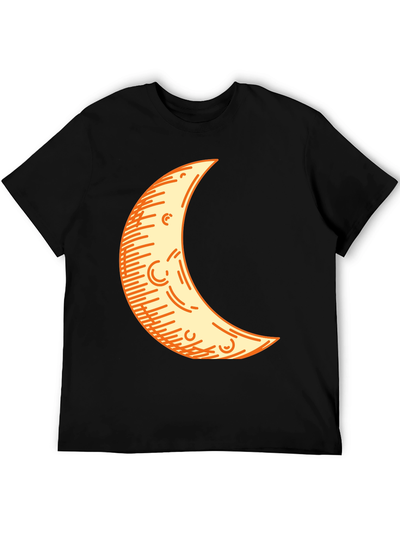 Crescent Moon Graphic Tee - Black Cotton Blend Shirt