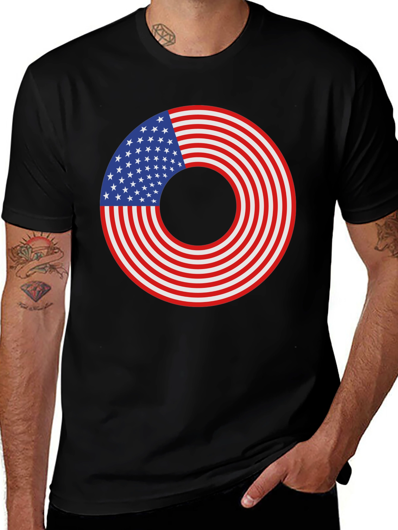 American Flag Doughnut Graphic Tee