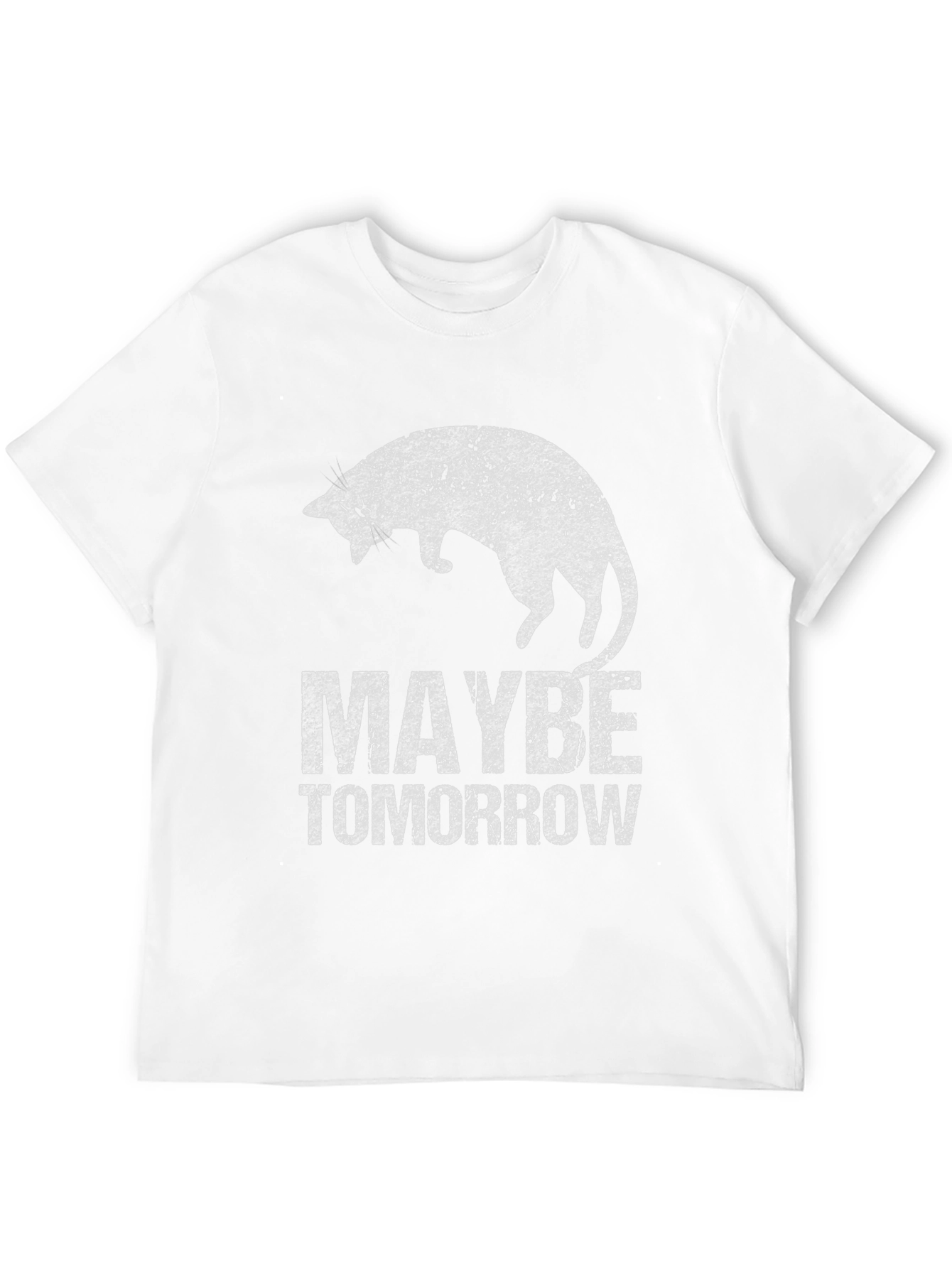 Maybe Tomorrow Cat Graphic Tee - Black