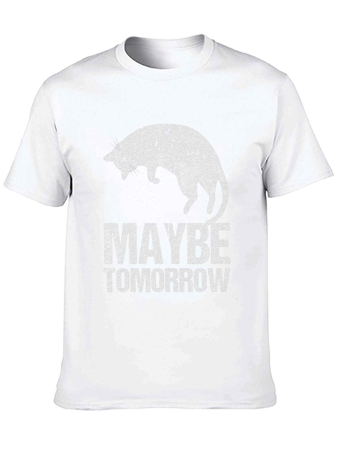 Maybe Tomorrow Cat Graphic Tee - Black