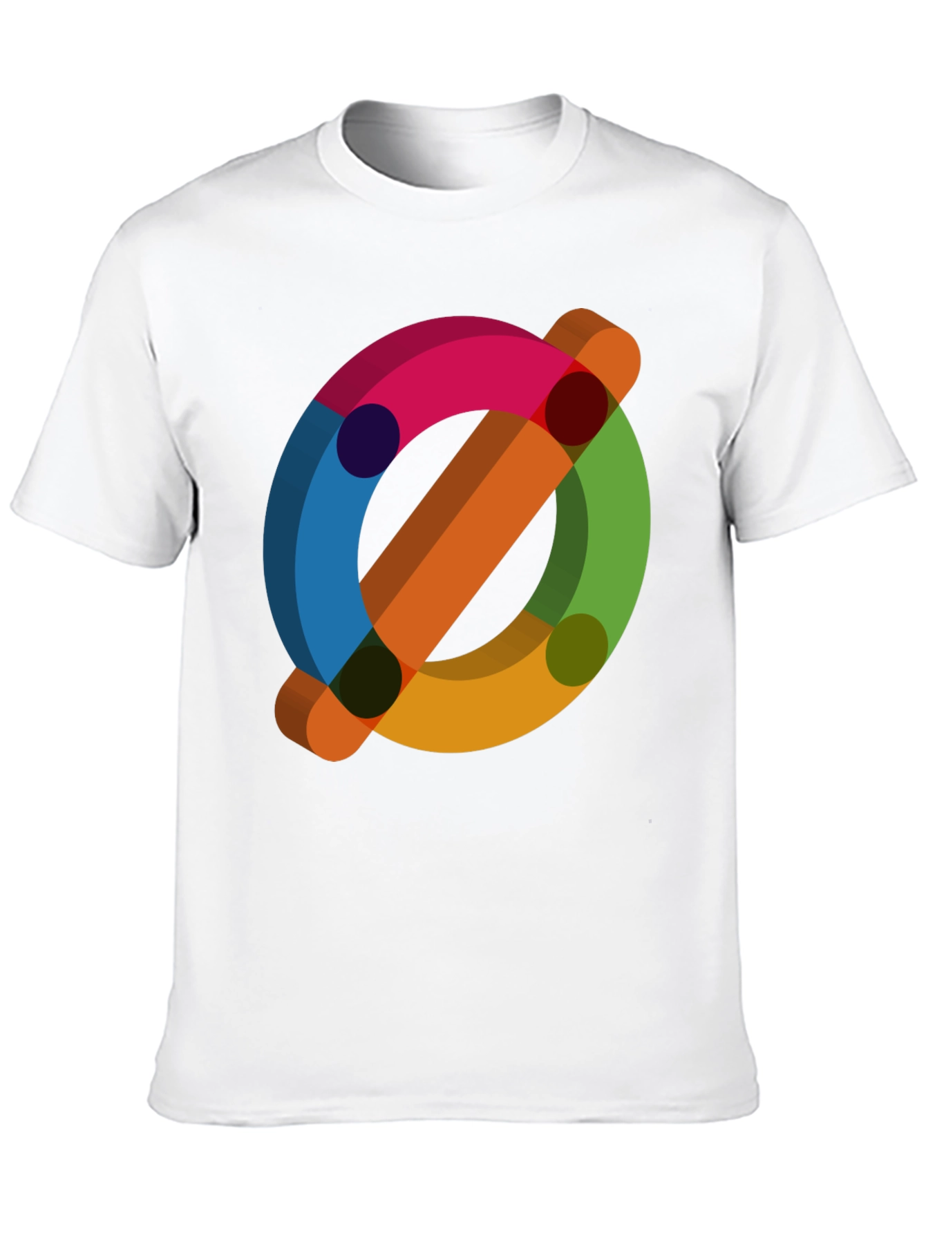 Abstract Geometric Graphic Print T-Shirt - Modern Casual Wear