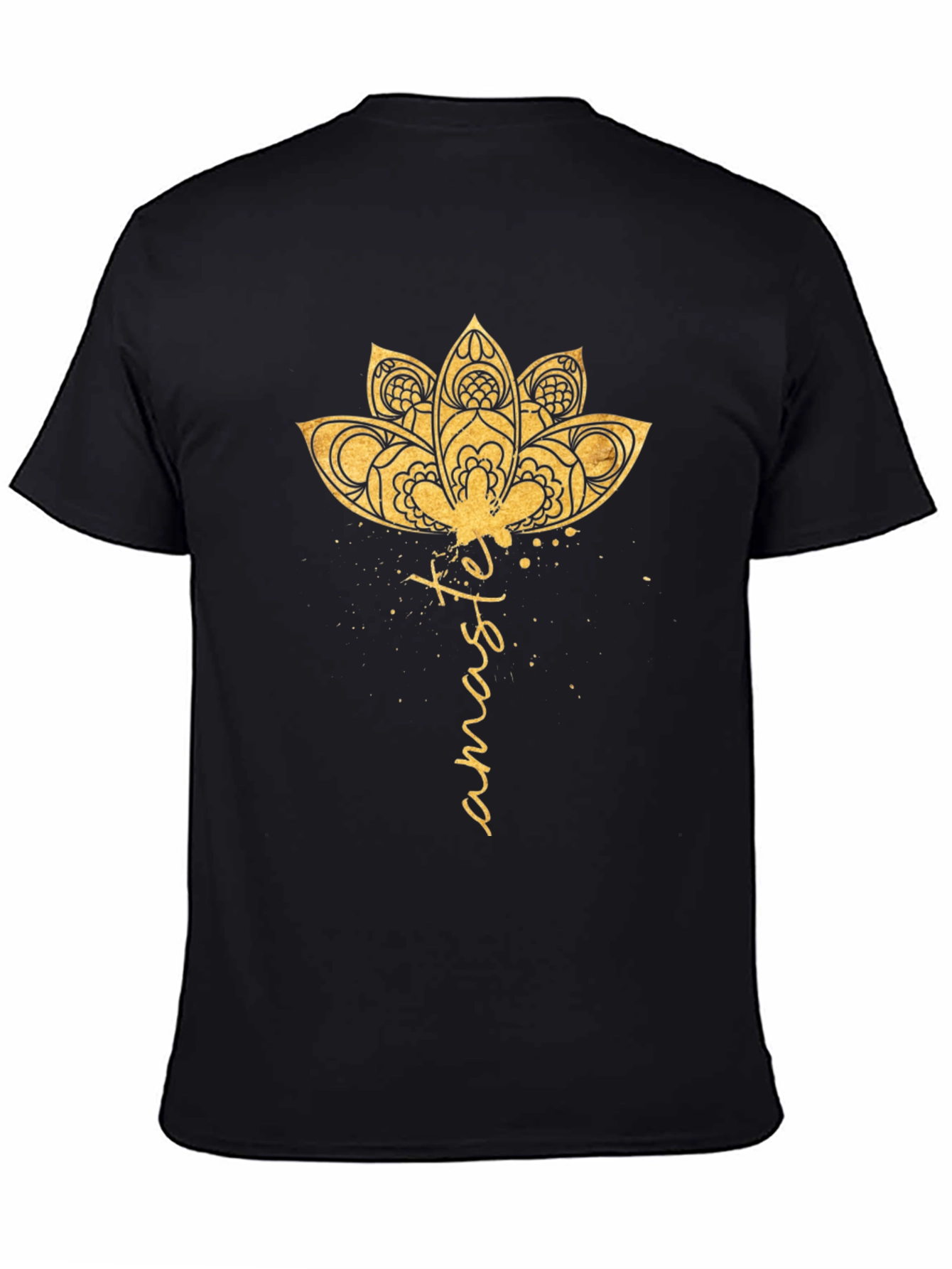 Namaste Lotus Graphic T-Shirt - Black
