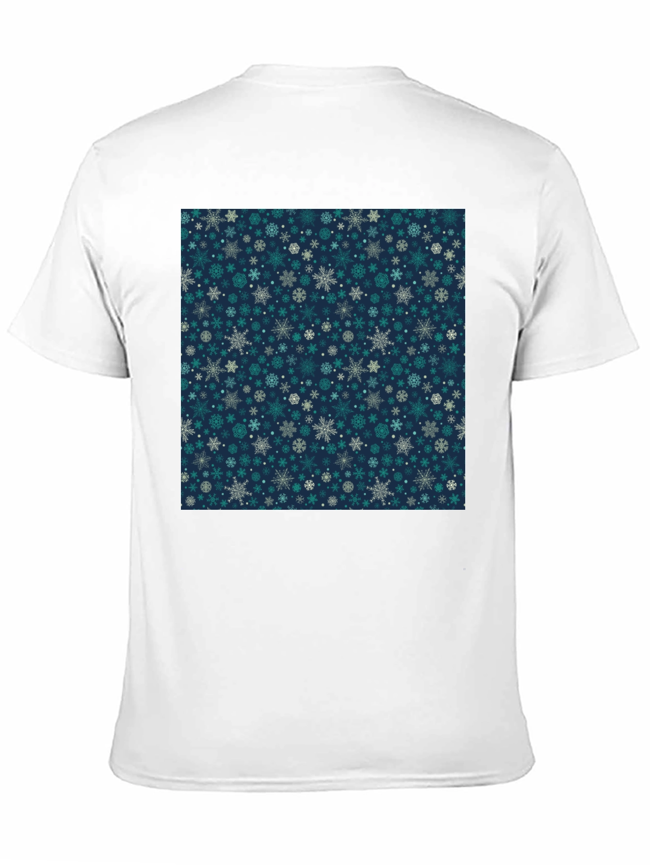Snowflake Pattern Black T-Shirt