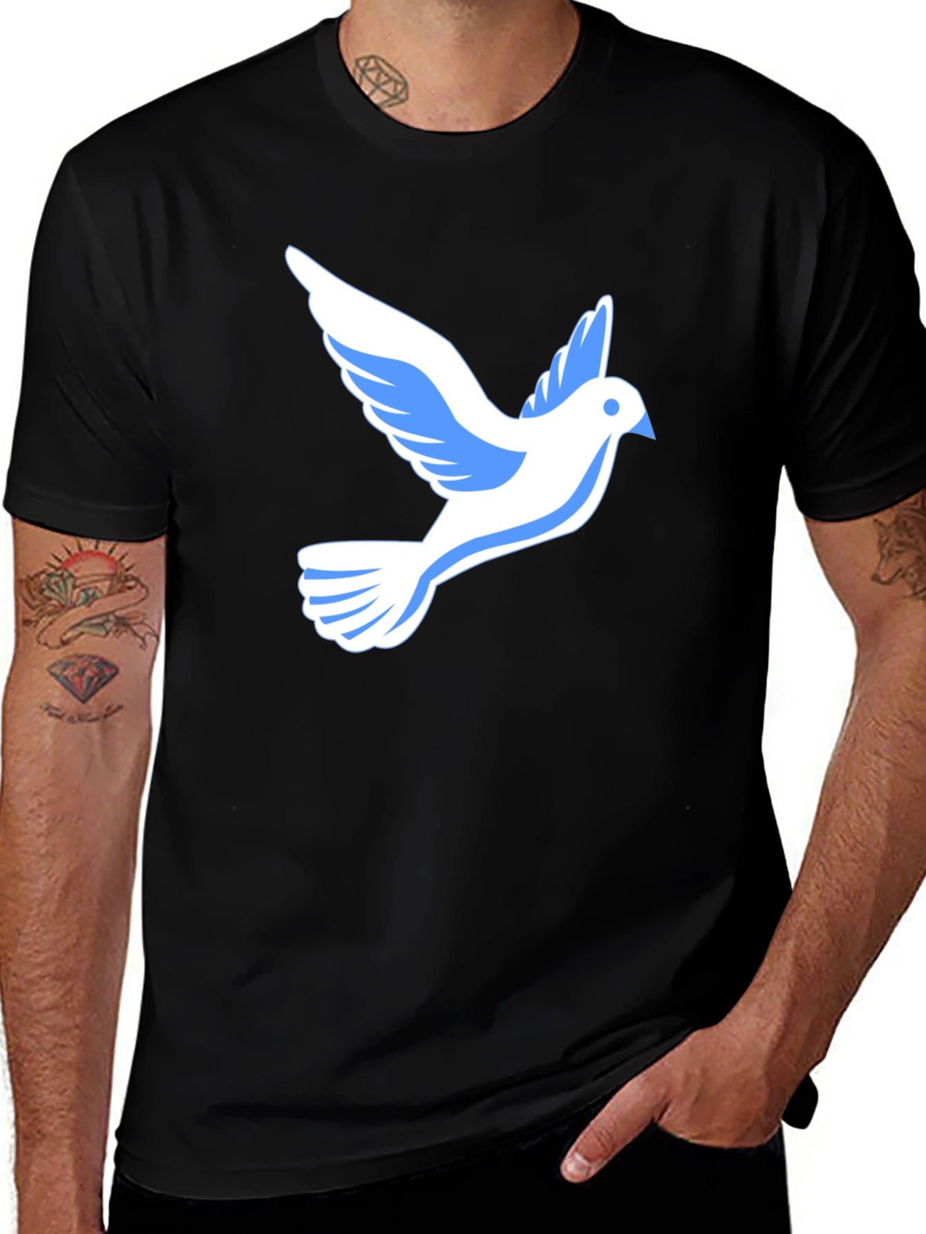 Peace Dove Graphic Tee - Stylish Bird Print T-Shirt