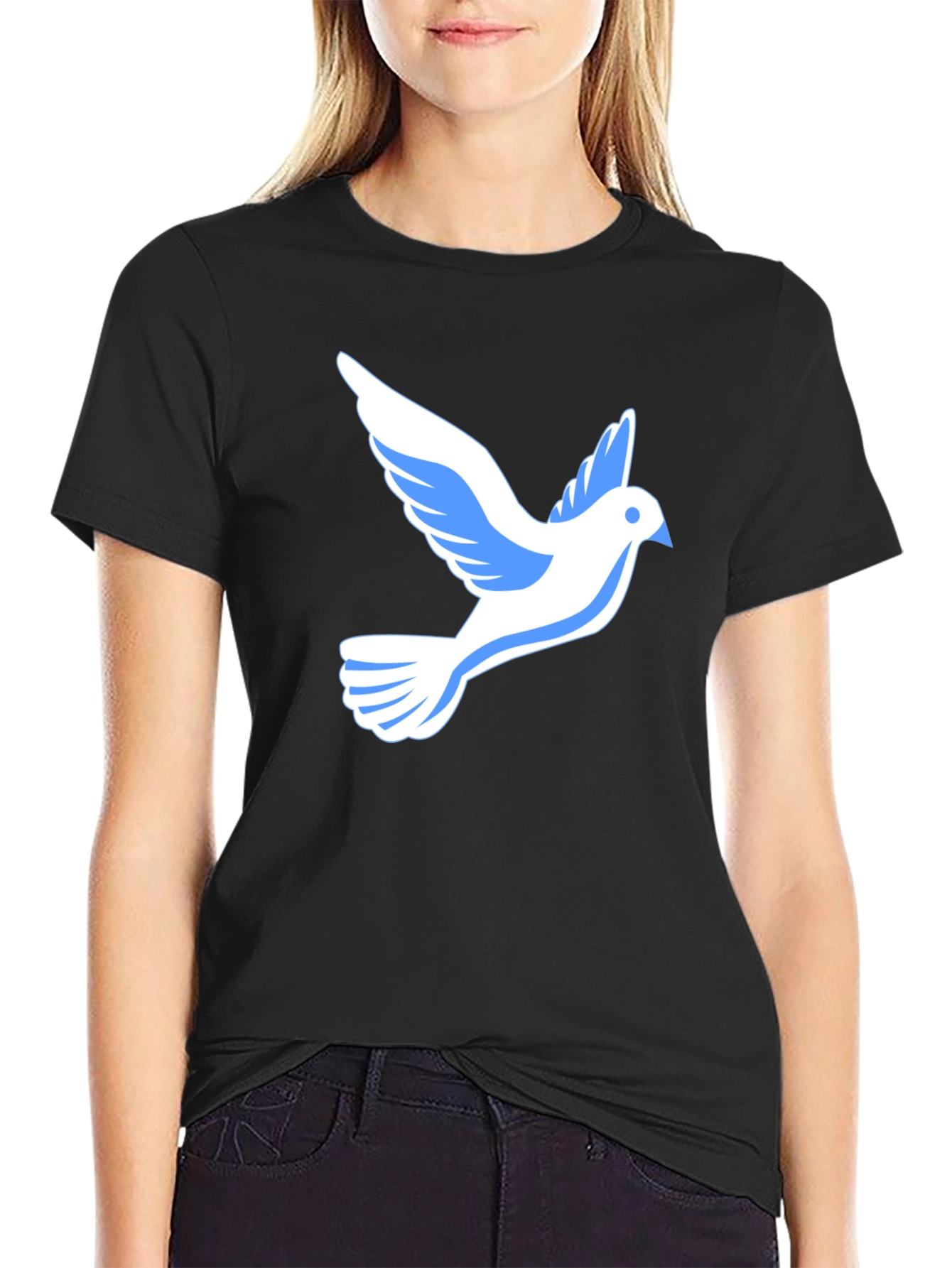 Peace Dove Graphic Tee - Stylish Bird Print T-Shirt