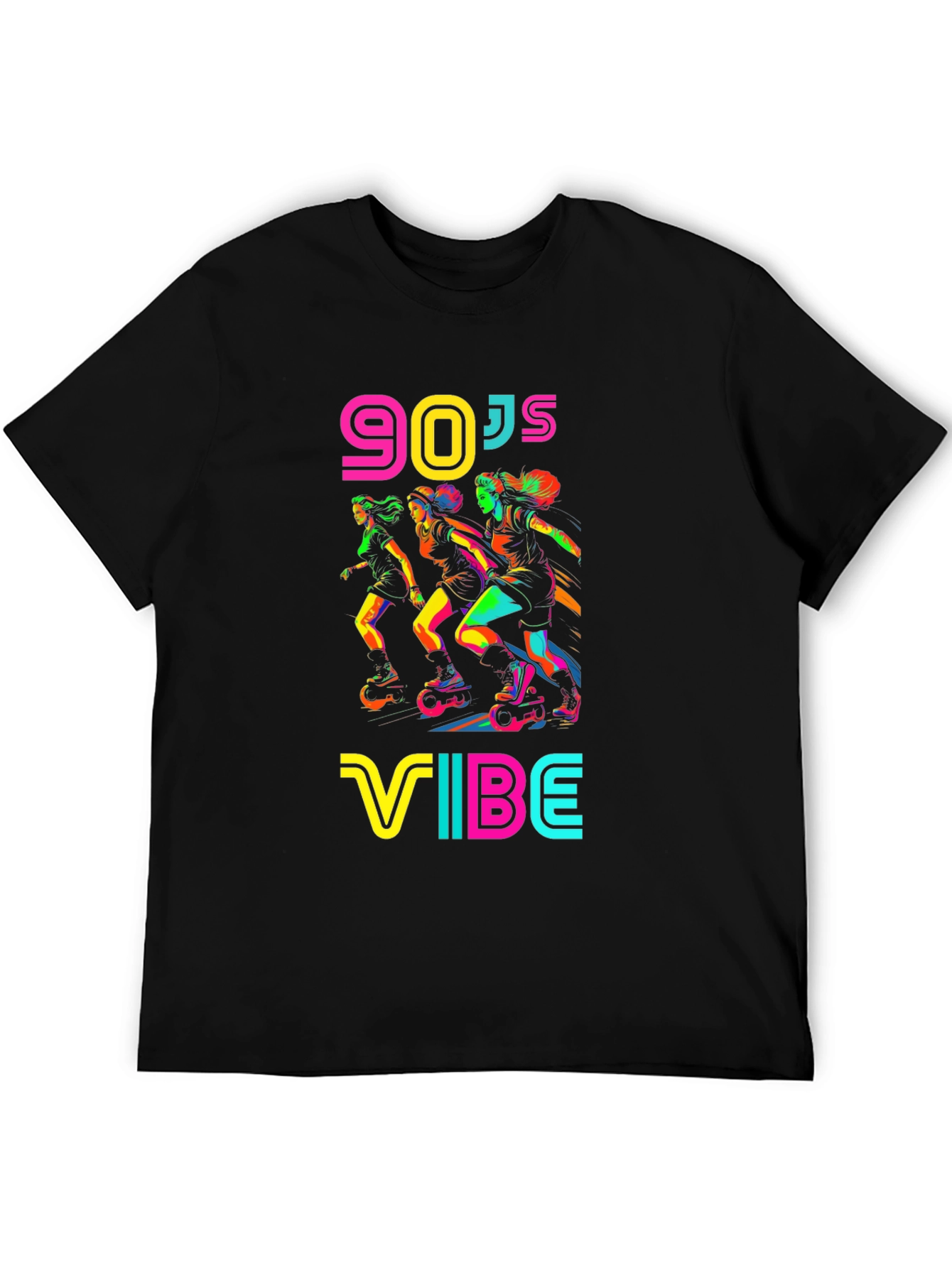 90s Vibe Graphic T-Shirt - Retro Roller Skate Design