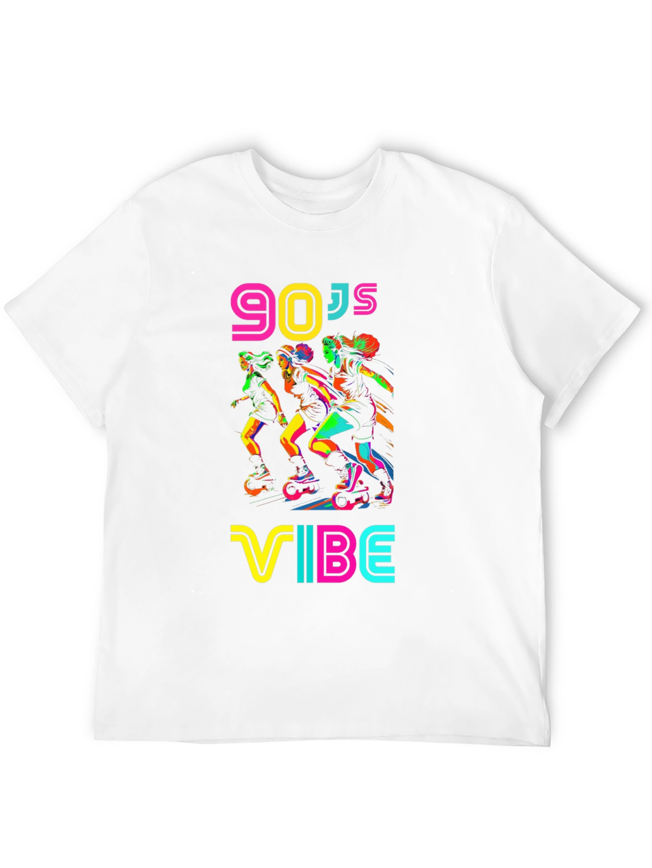 90s Vibe Graphic T-Shirt - Retro Roller Skate Design