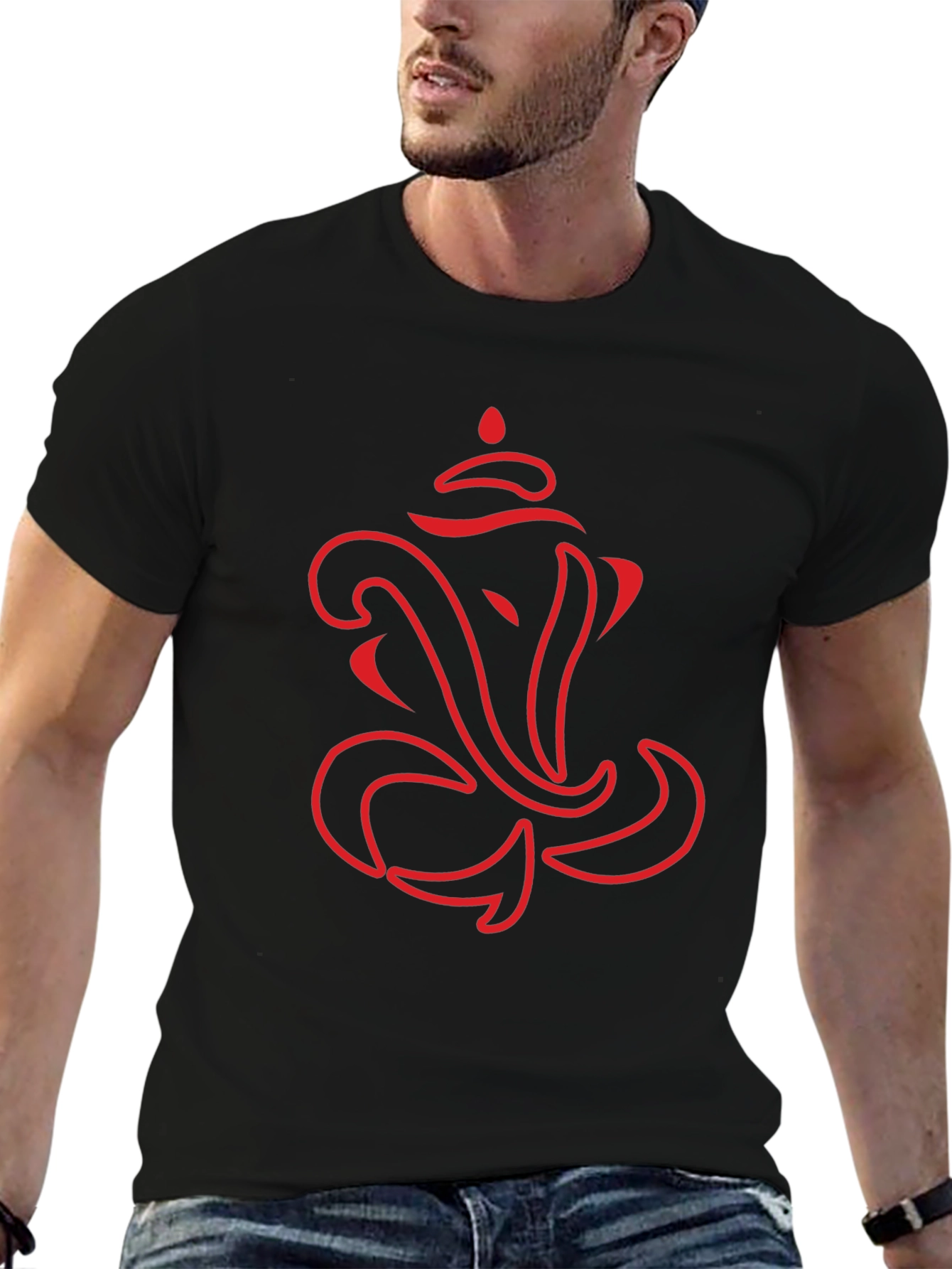 Ganesh Graphic Tee - Stylish Black Cotton T-Shirt