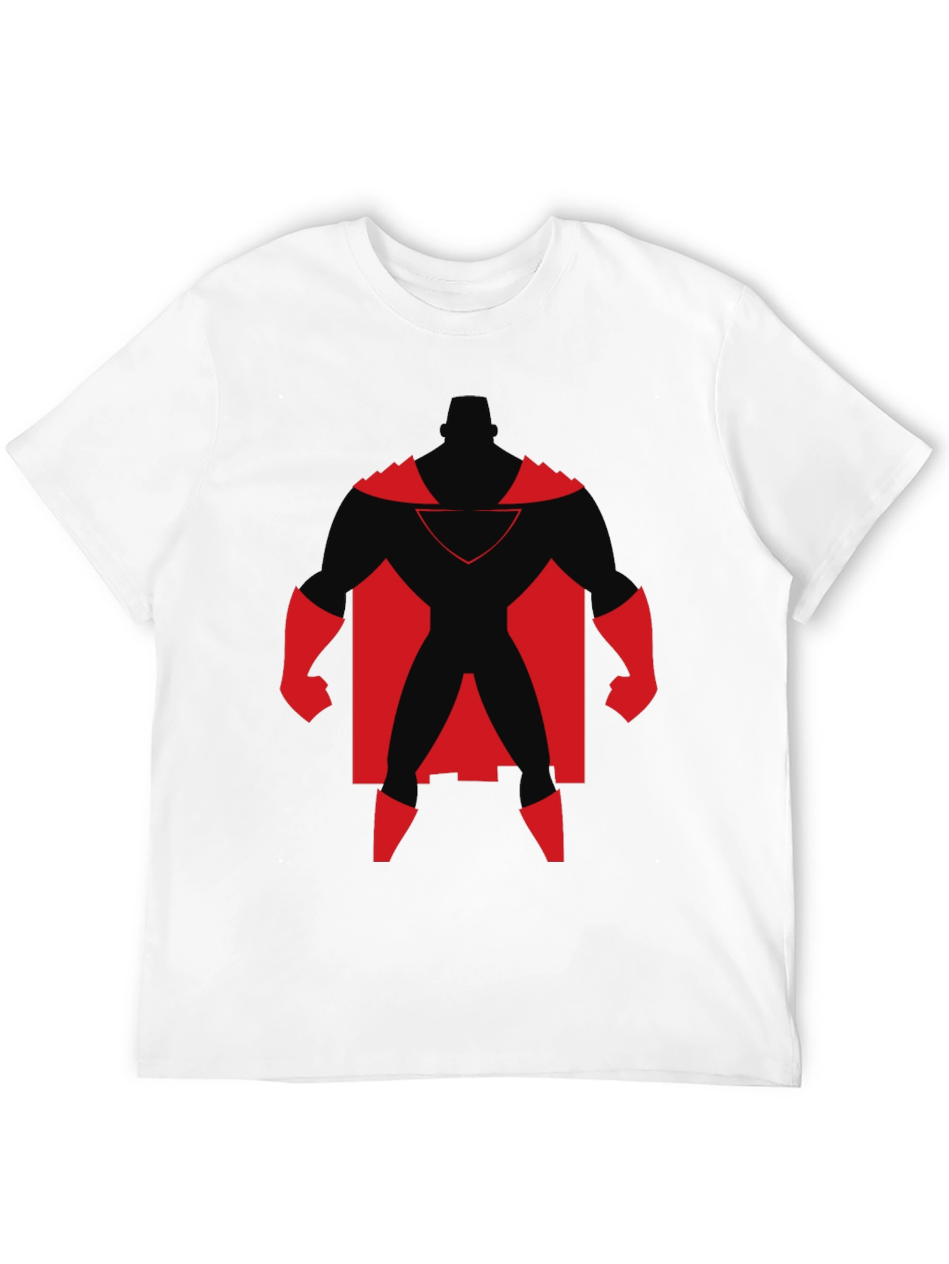 Superhero Silhouette Graphic Tee - Black Cotton Shirt