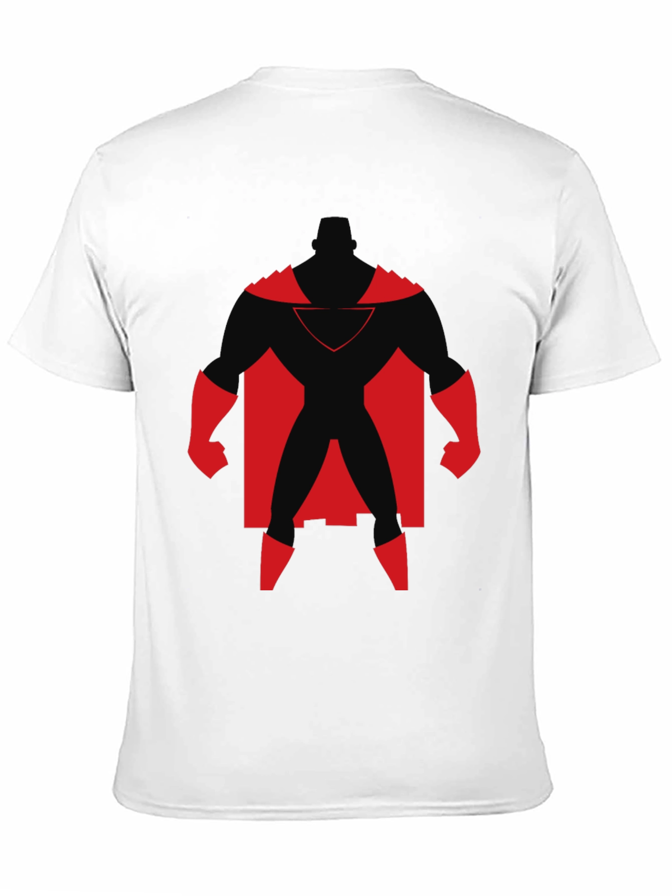 Superhero Silhouette Graphic Tee - Black Cotton Shirt