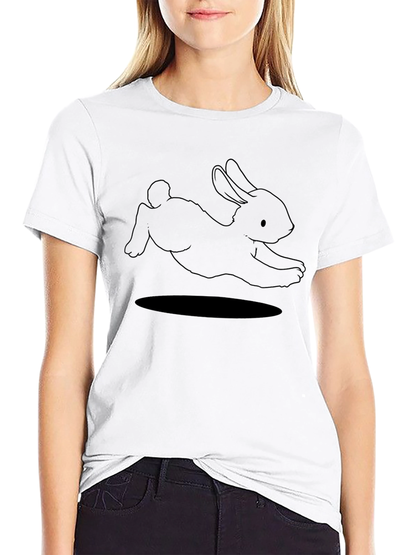 Rabbit Graphic Black T-Shirt - Soft Cotton Tee