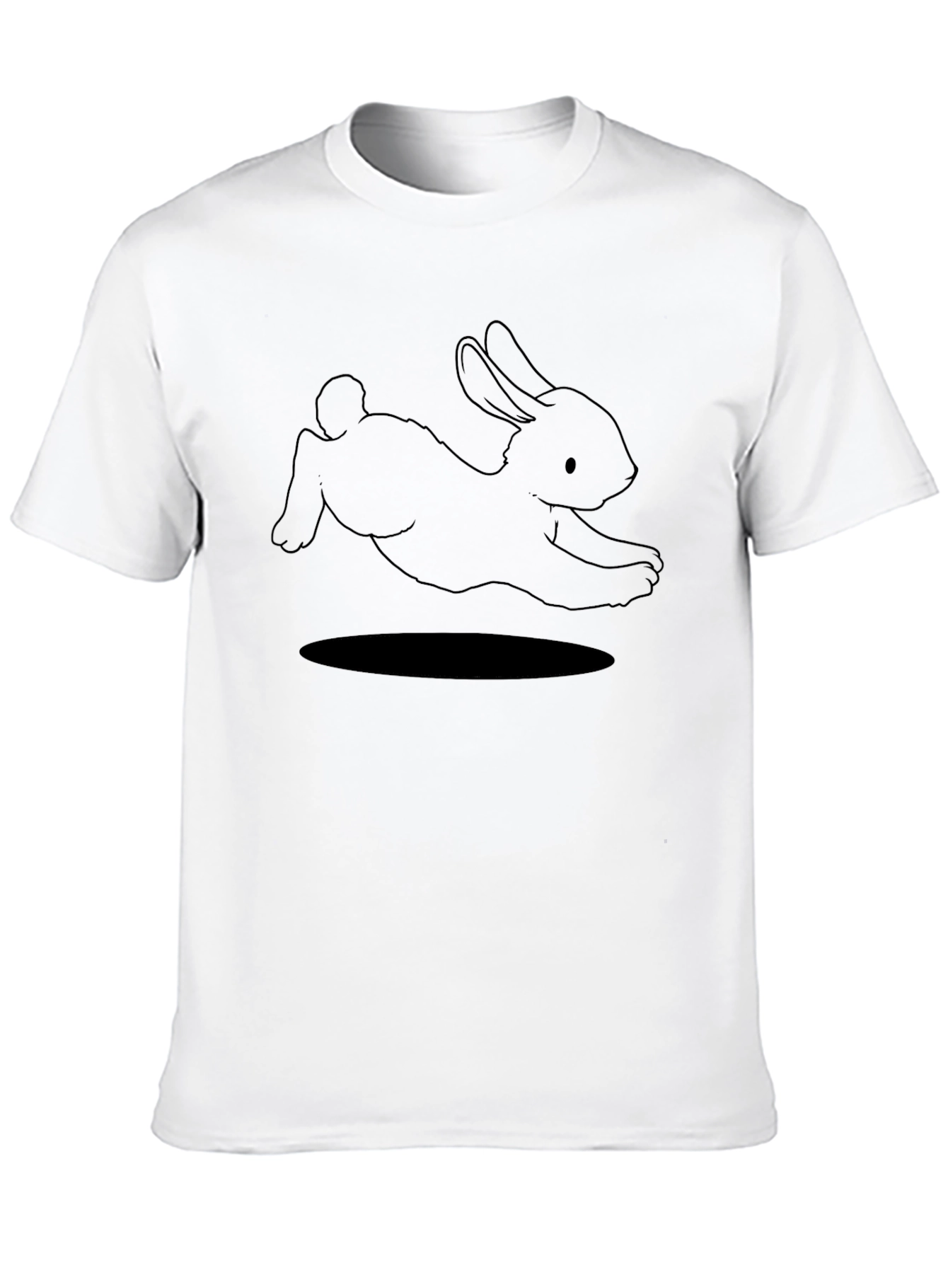 Rabbit Graphic Black T-Shirt - Soft Cotton Tee