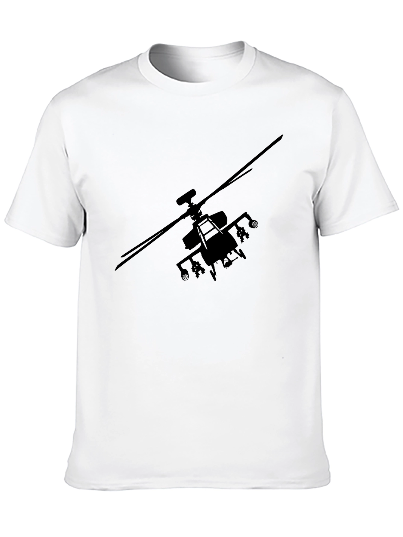 Black Helicopter Graphic Tee - Military Style