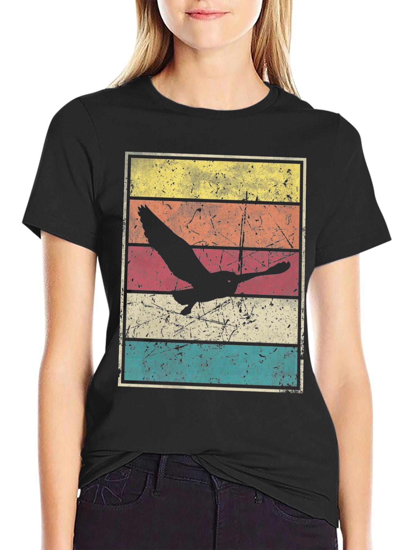 Retro Sunset Bird Graphic Tee