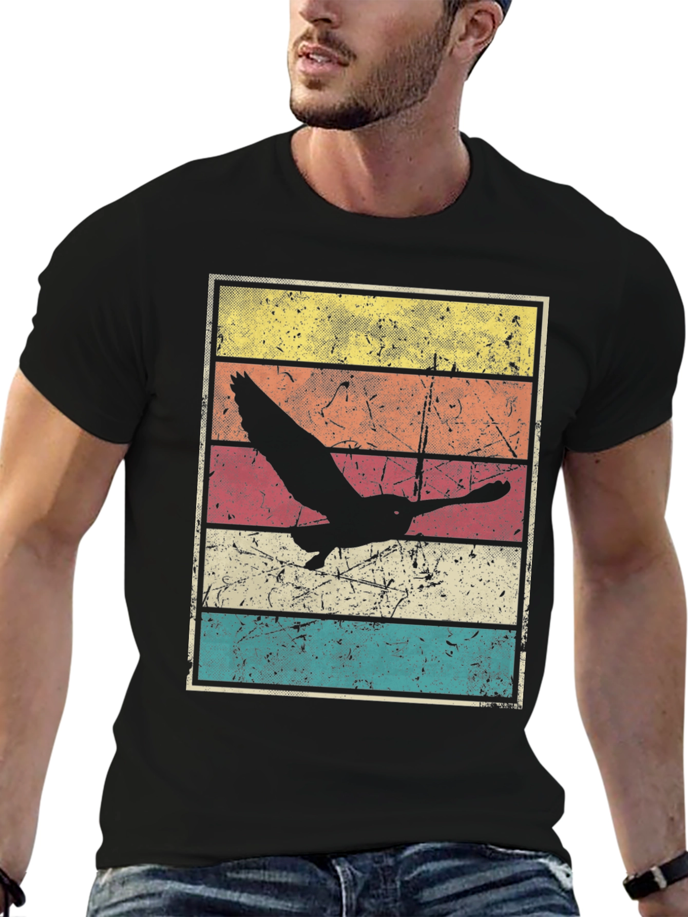 Retro Sunset Bird Graphic Tee
