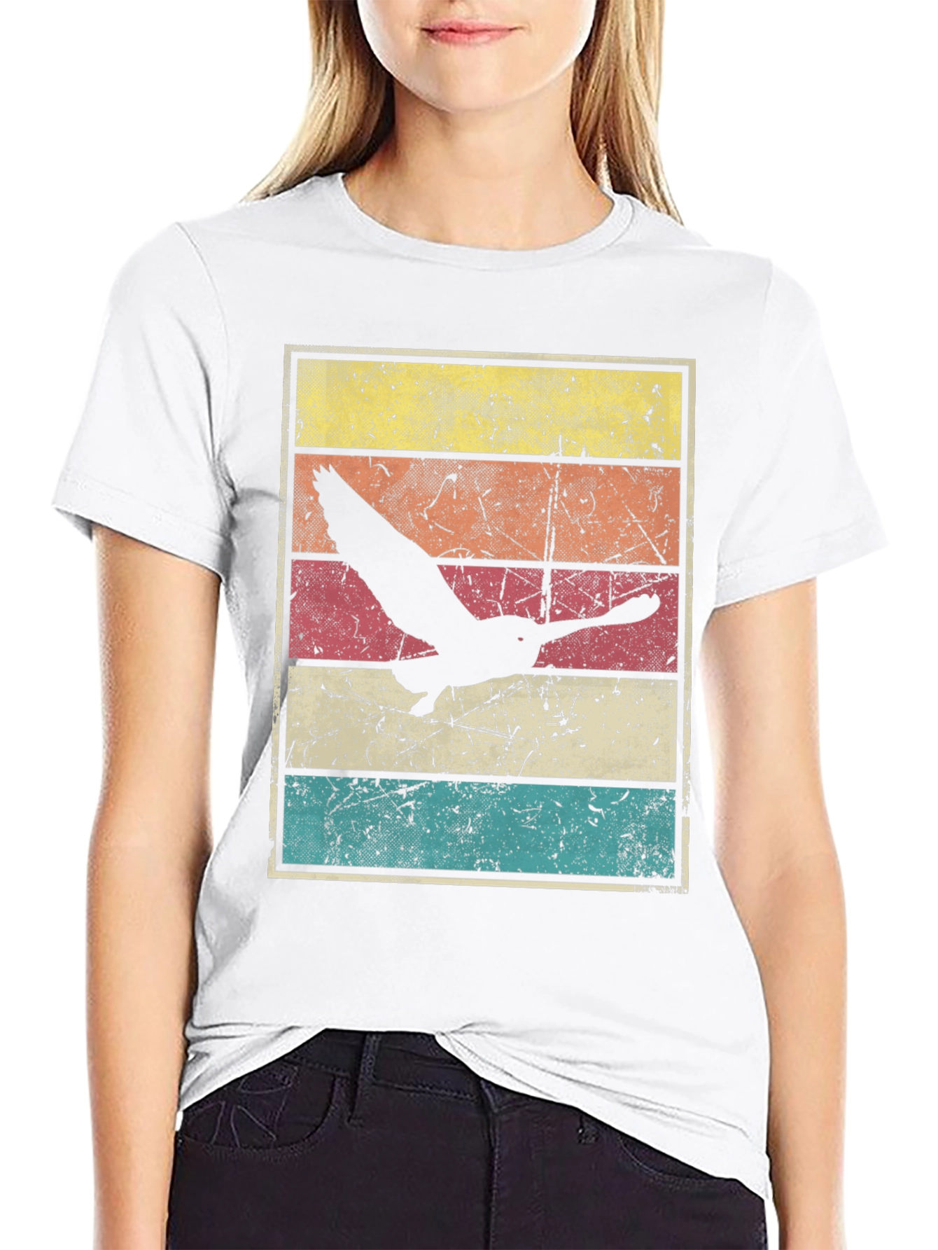 Retro Sunset Bird Graphic Tee