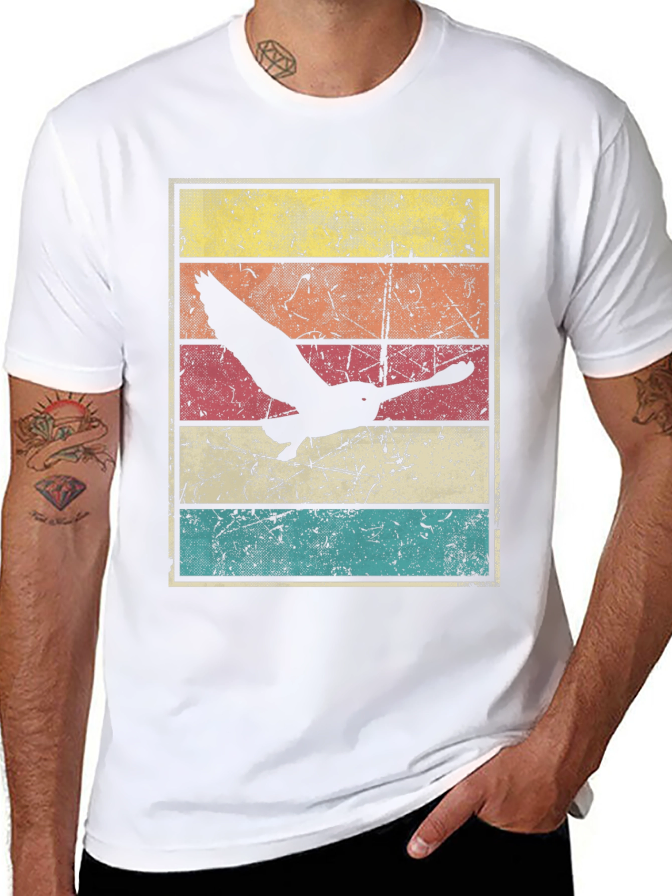 Retro Sunset Bird Graphic Tee