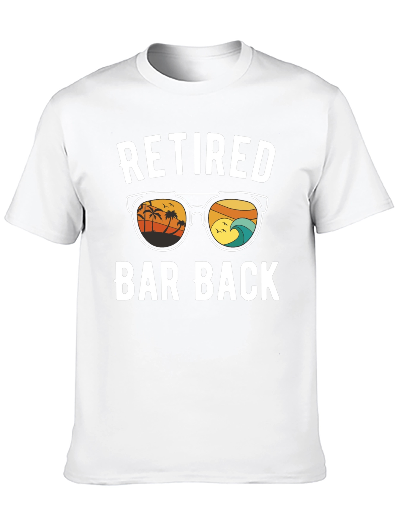 Retired Bar Back T-Shirt - Beach Sunset Design