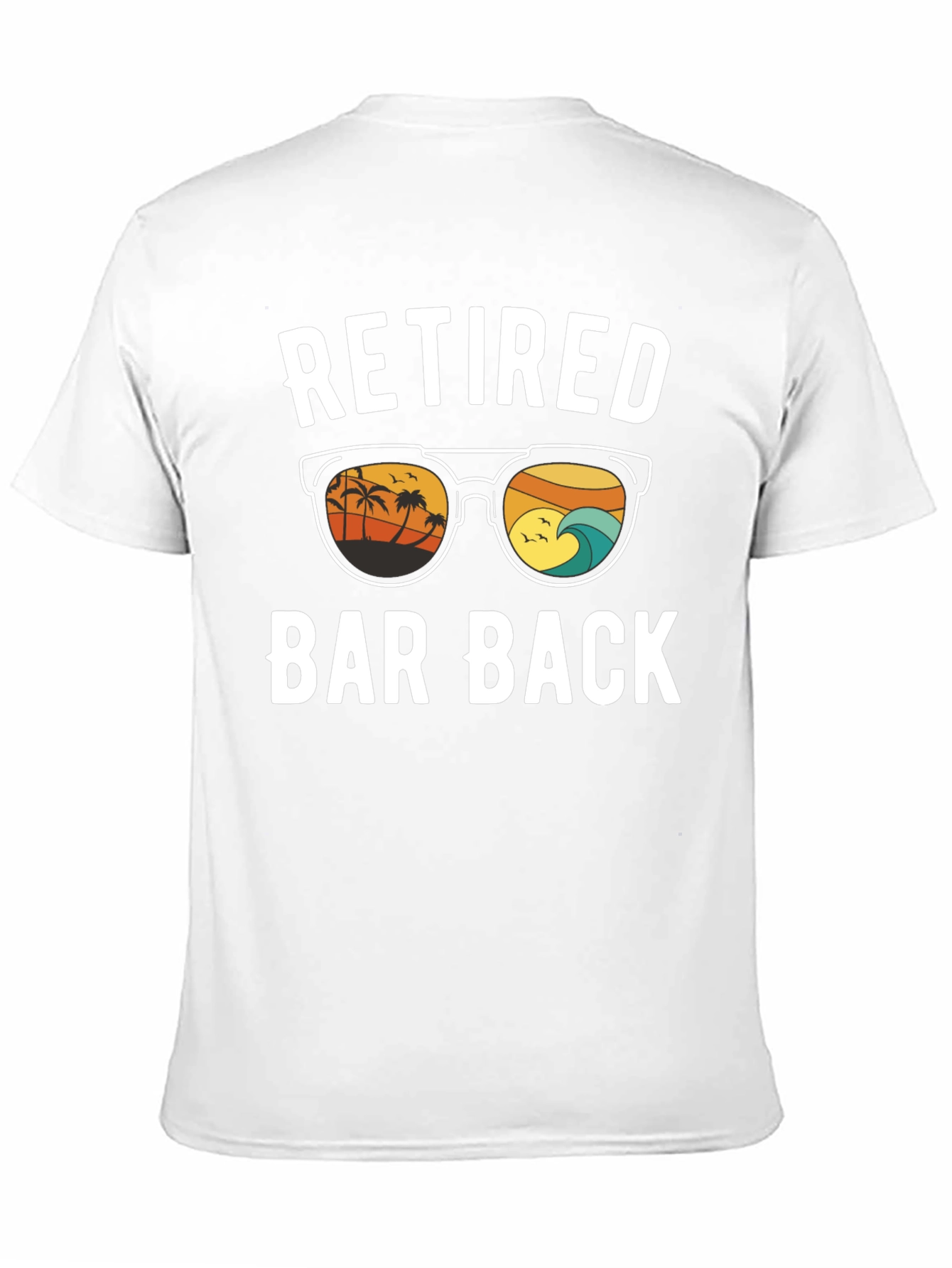 Retired Bar Back T-Shirt - Beach Sunset Design