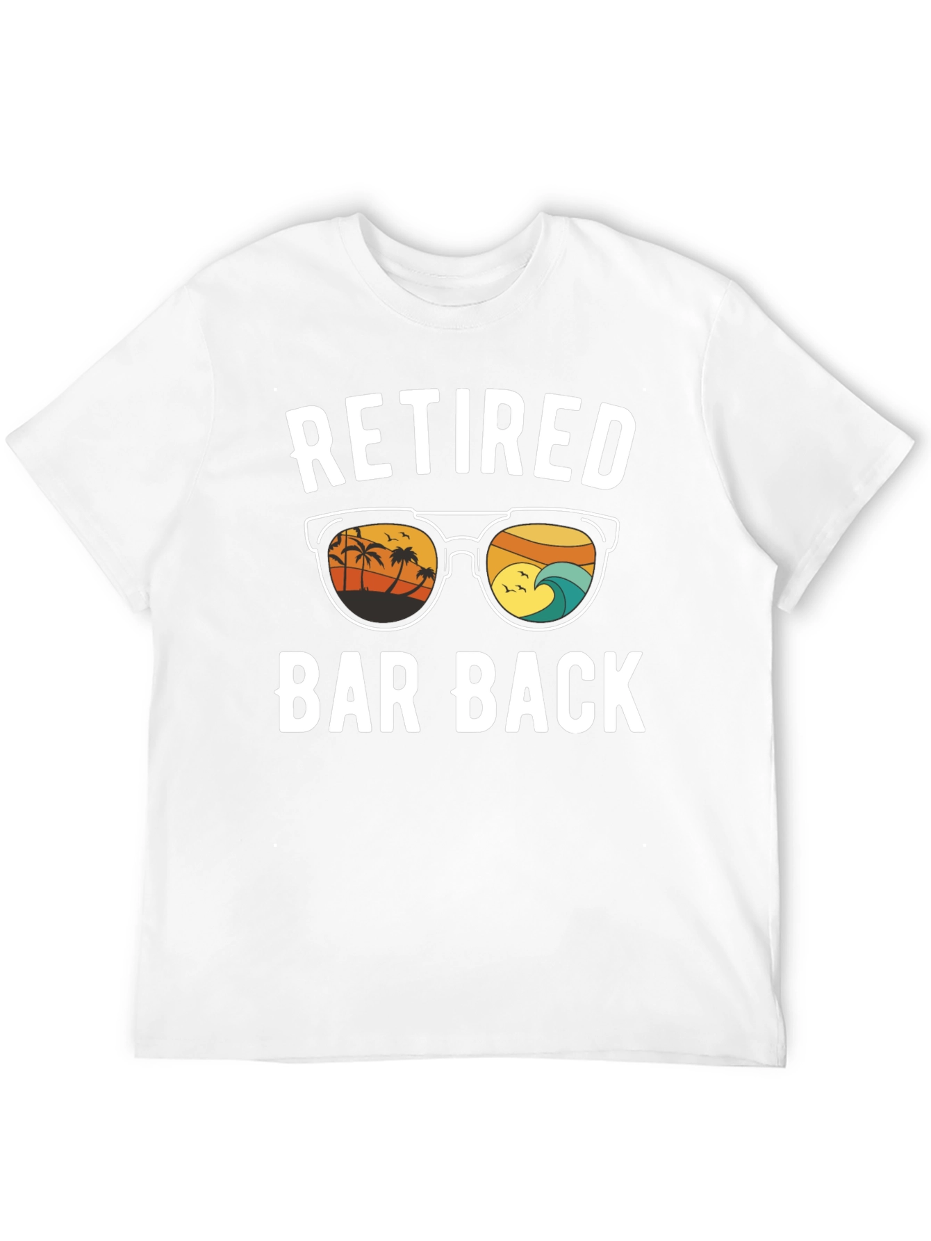 Retired Bar Back T-Shirt - Beach Sunset Design