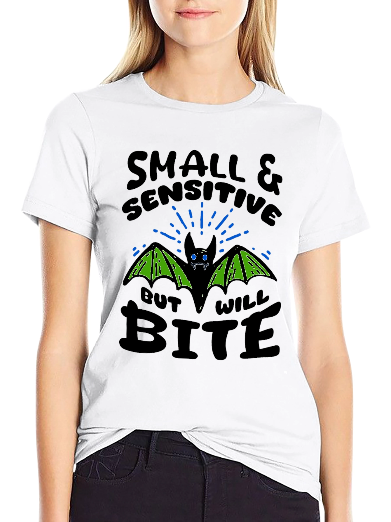 Small & Sensitive Bite Bat Graphic T-Shirt