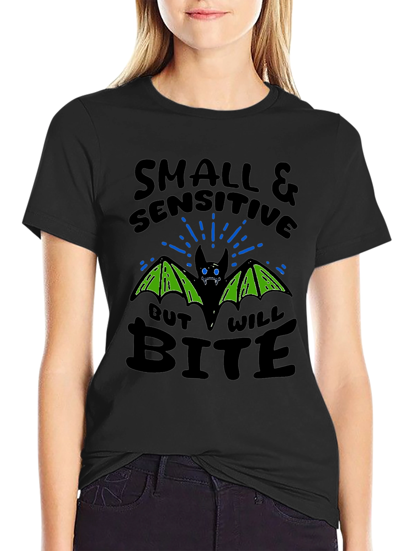 Small & Sensitive Bite Bat Graphic T-Shirt