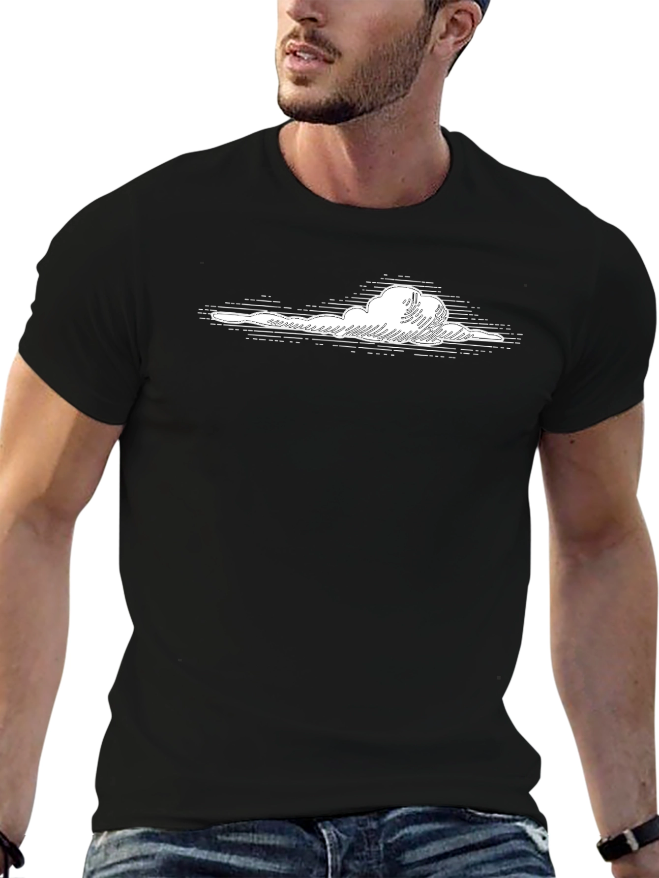 Cloud Graphic Black T-Shirt - Stylish Casual Wear