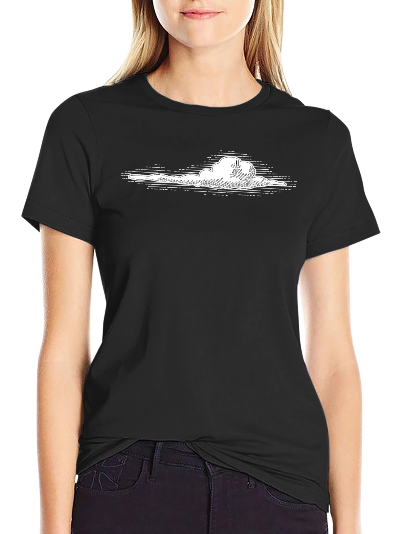 Cloud Graphic Black T-Shirt - Stylish Casual Wear