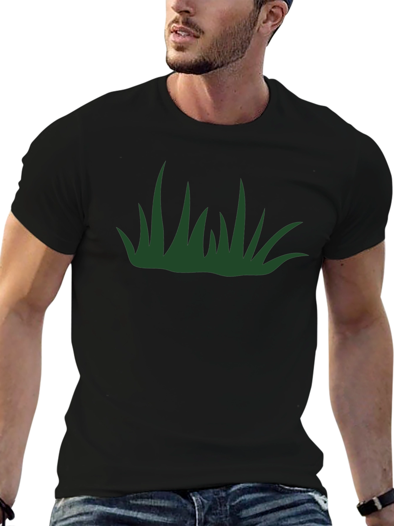 Grass Graphic Black T-Shirt