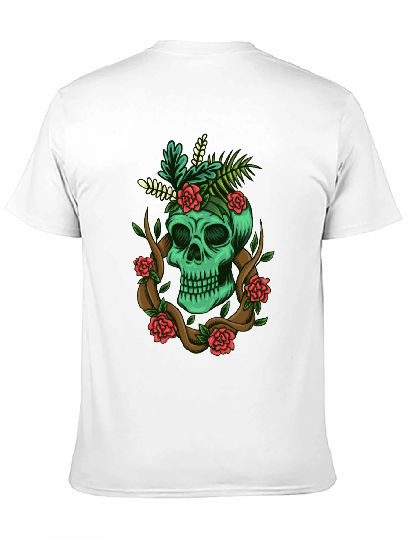 Skull & Roses Graphic Tee - Mens Black T-Shirt