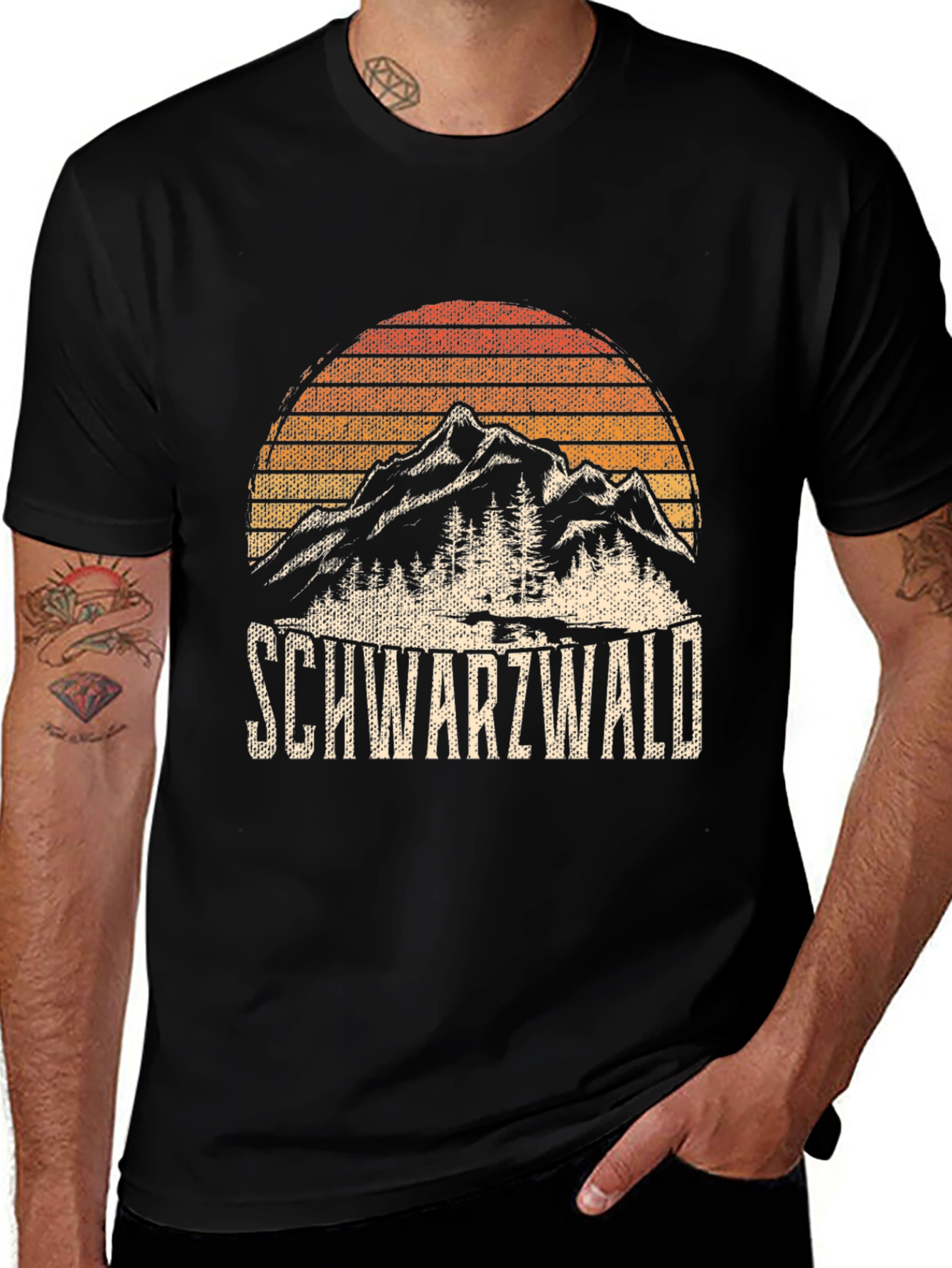 Schwarzwald Mountain Graphic Tee - Black
