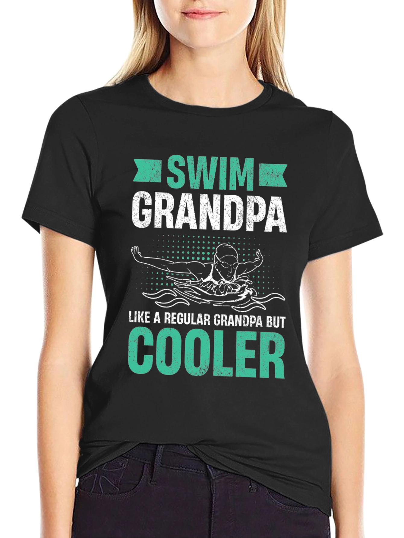 Swim Grandpa T-Shirt - Cool Swimmer Grandfather Tee