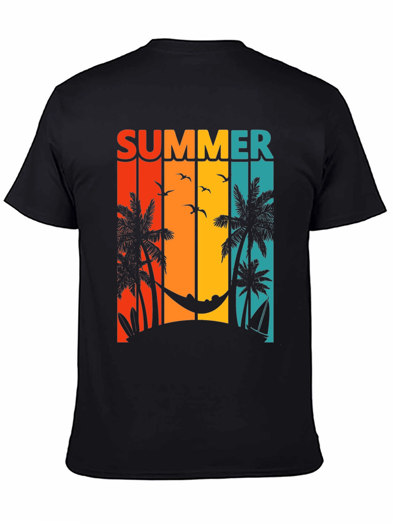 Summer Beach Scene Graphic T-Shirt