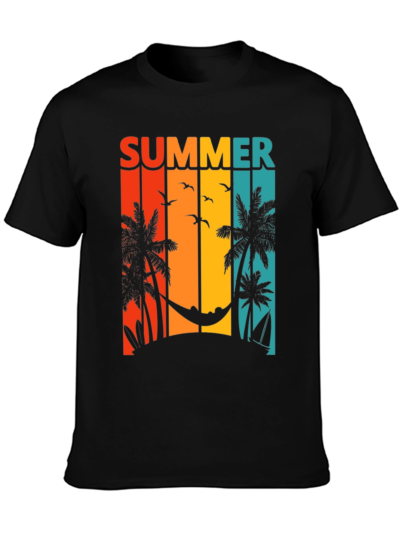 Summer Beach Scene Graphic T-Shirt