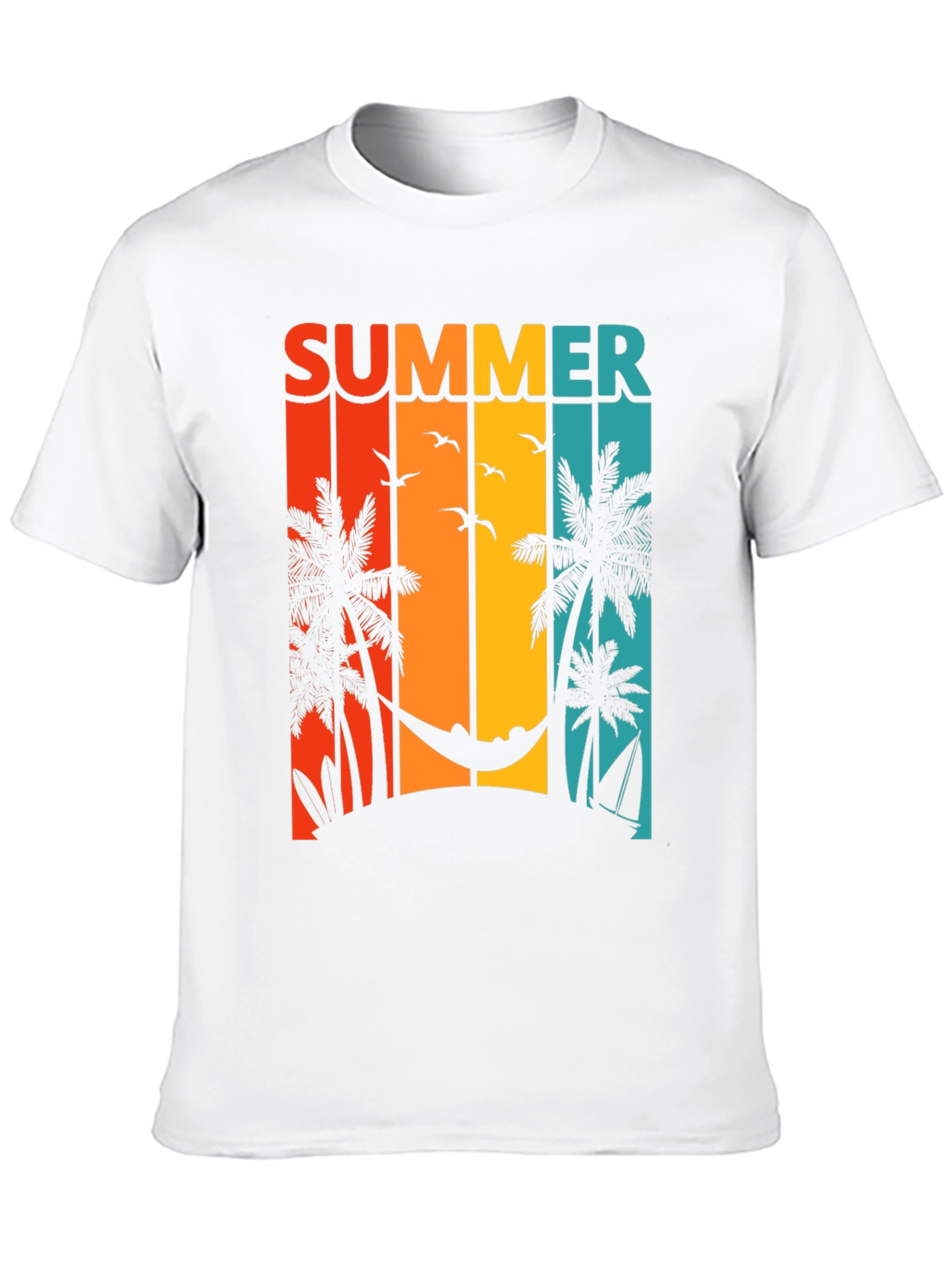 Summer Beach Scene Graphic T-Shirt