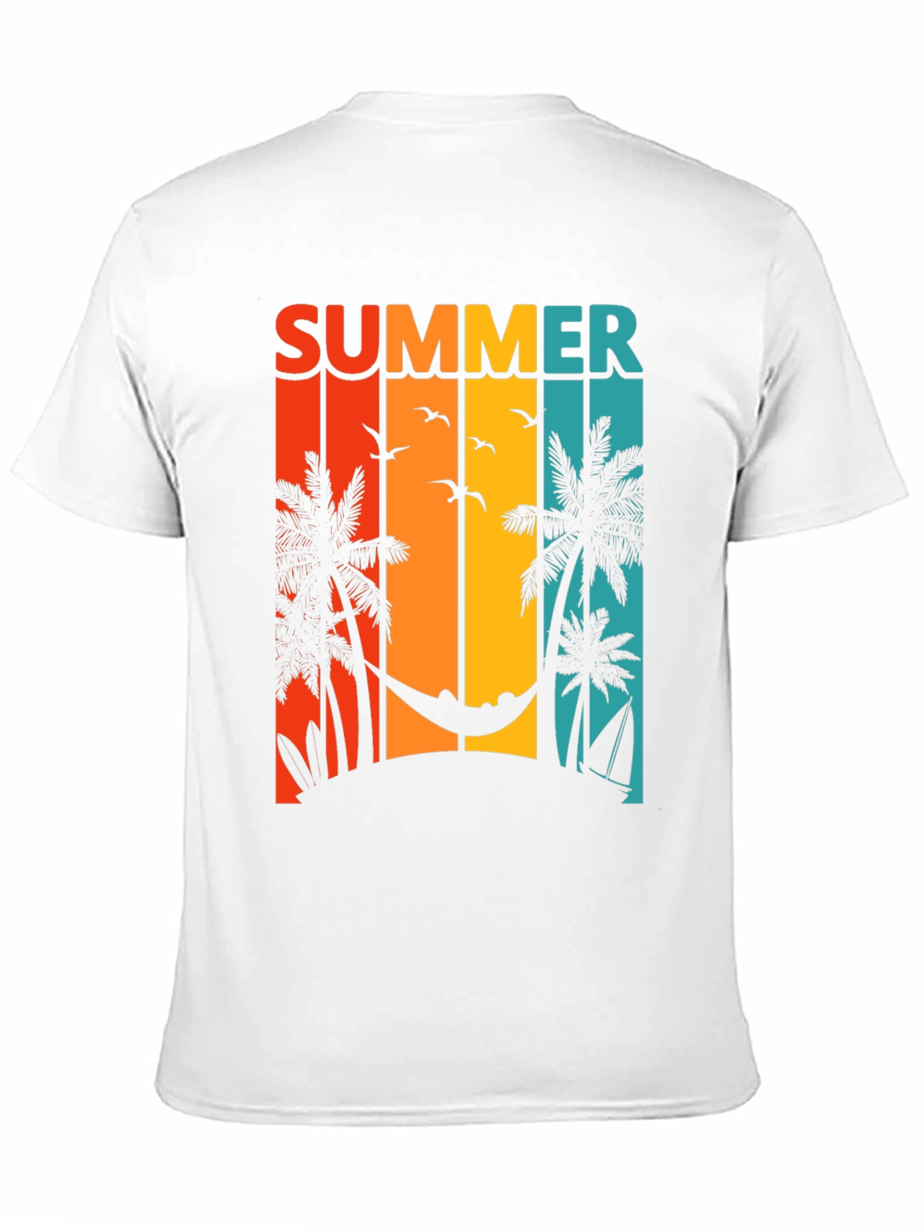 Summer Beach Scene Graphic T-Shirt