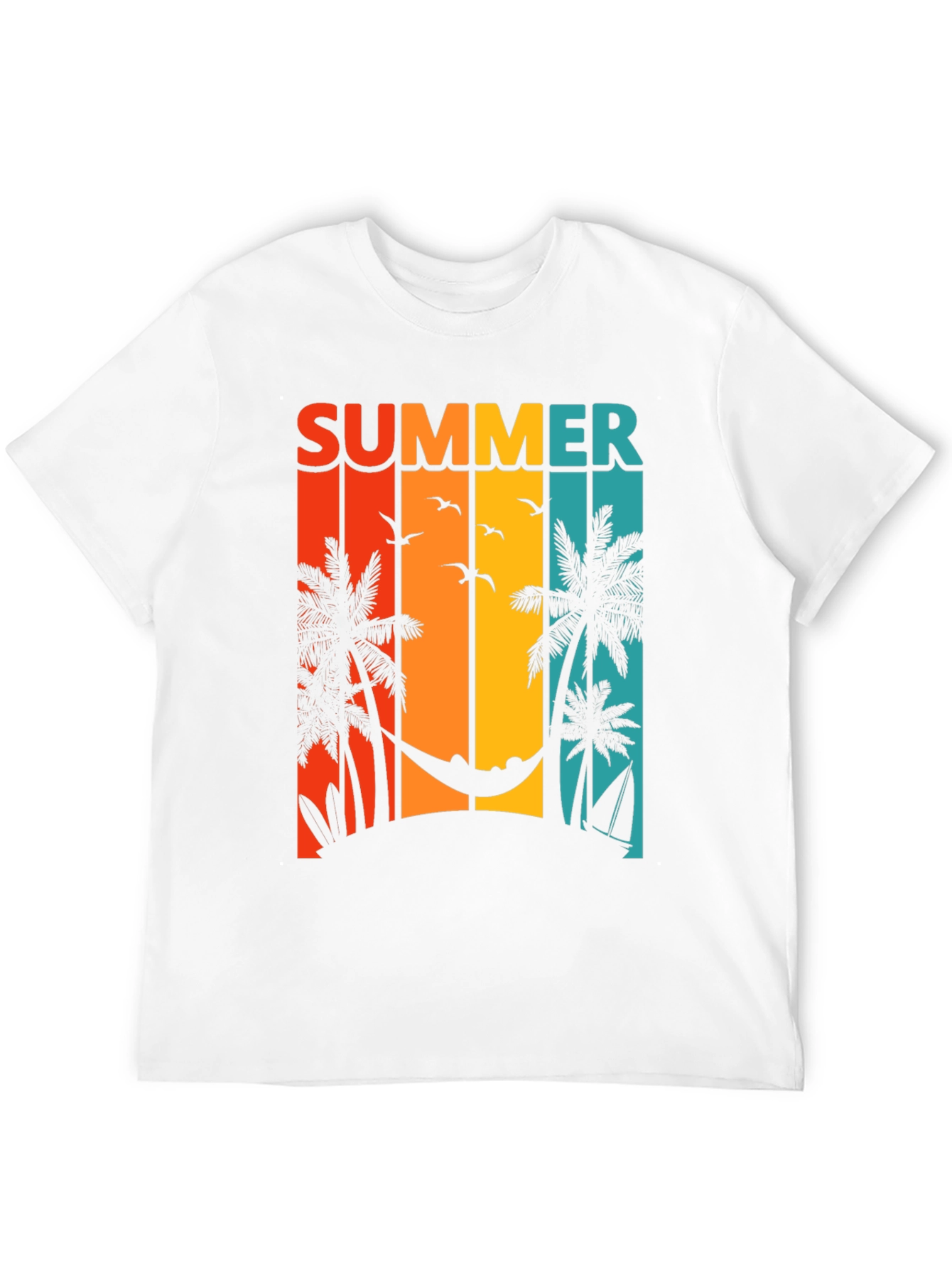 Summer Beach Scene Graphic T-Shirt