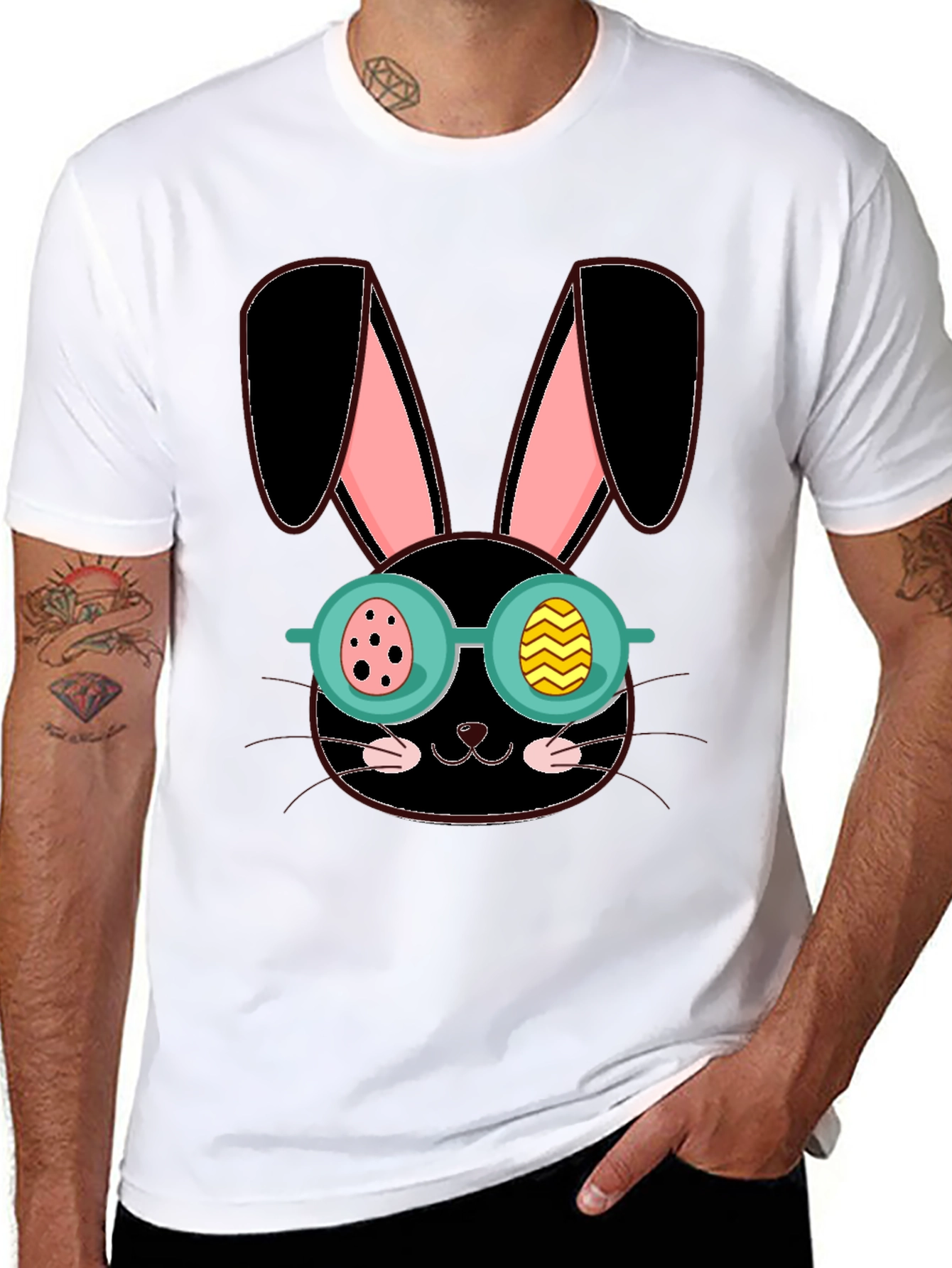 Easter Bunny T-Shirt with Egg Glasses